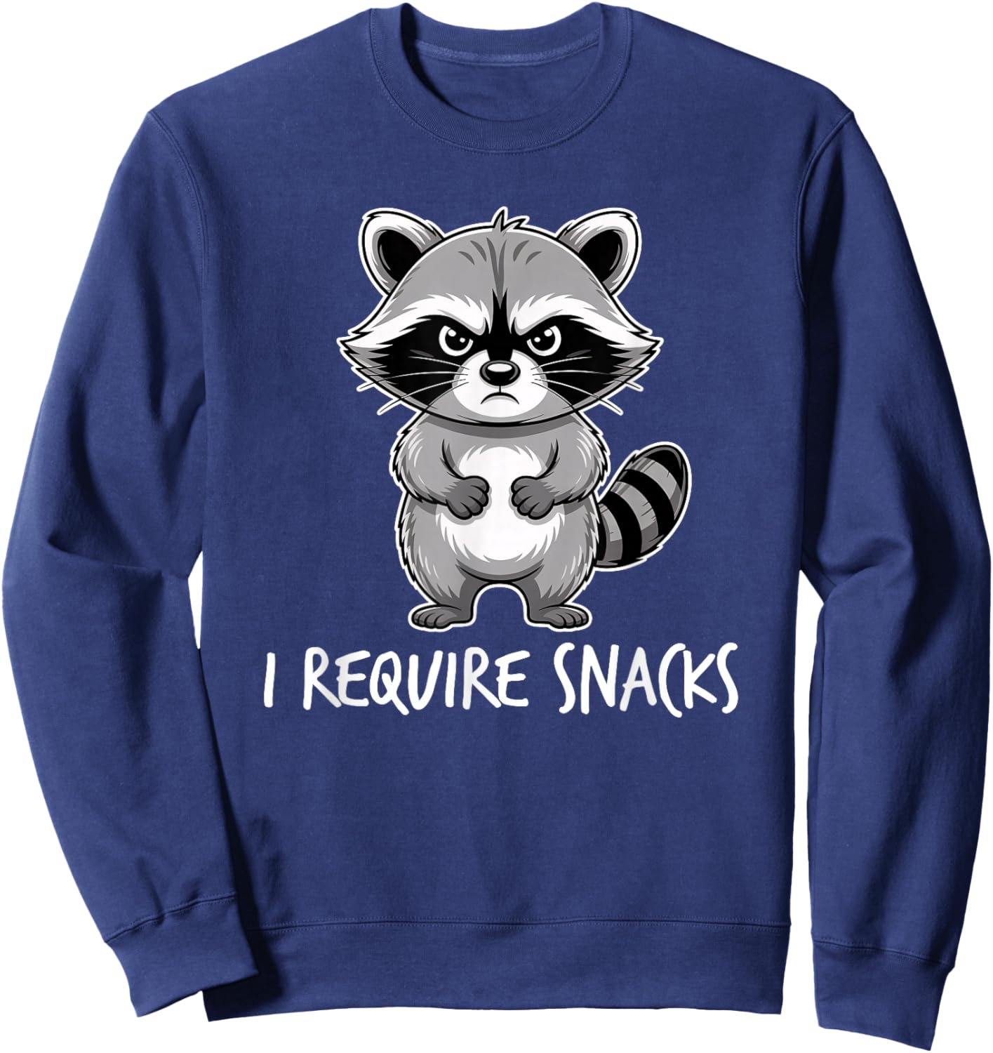 I Require Snacks Raccoon Sweatshirt - Sweatshirt | Navy