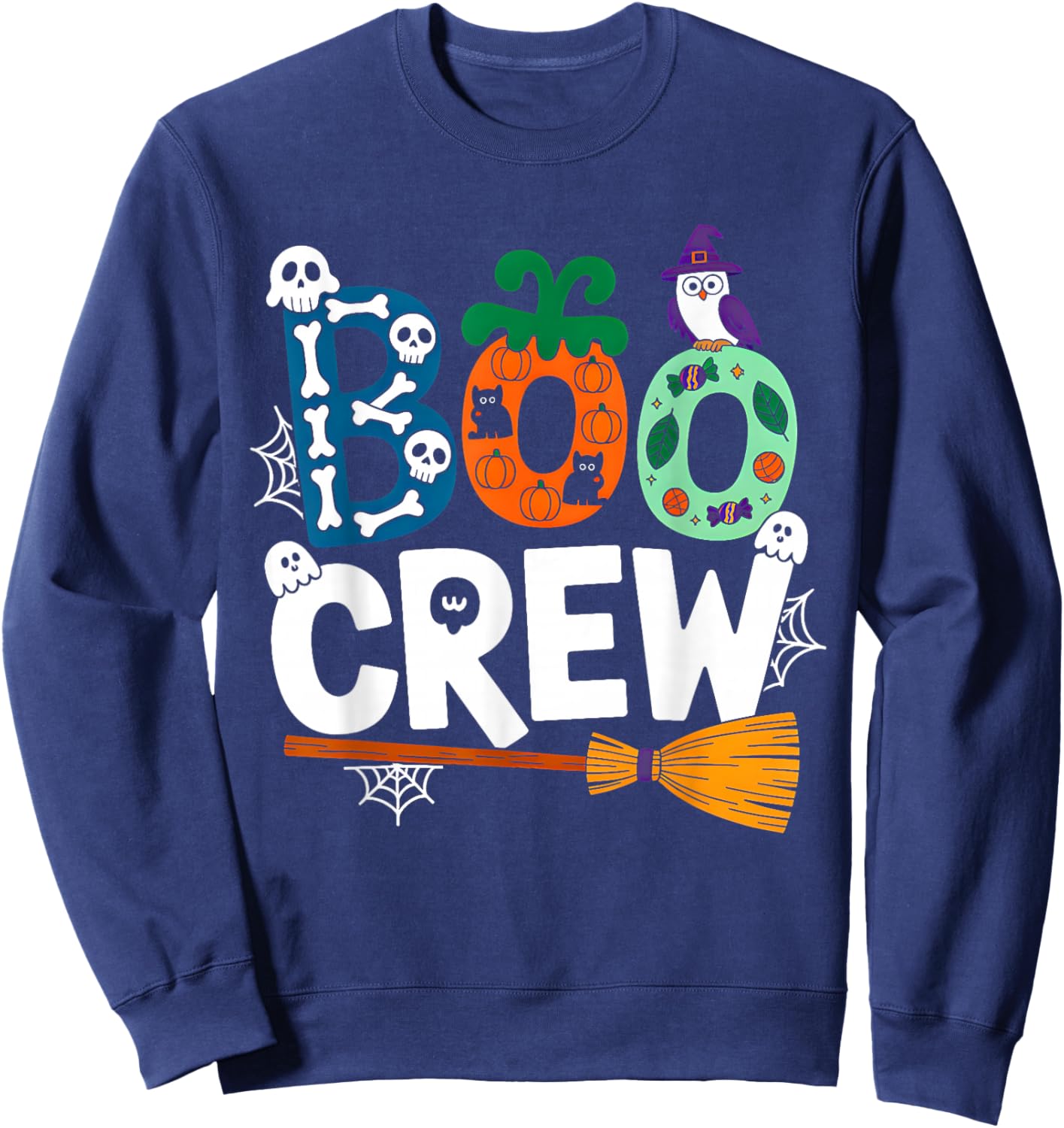 Halloween Boo Crew Funny Halloween Costume Women Kid Sweatshirt - Sweatshirt | Navy