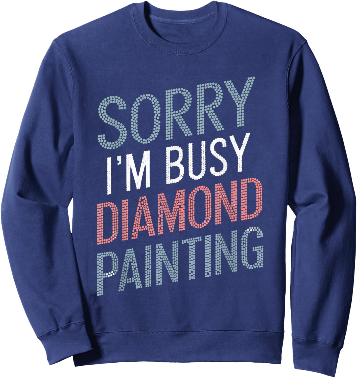 Diamond Art Craft Painter Black Adult Small Modern Love Letter Print Short Sleeve Sweatshirt - Sweatshirt | Navy