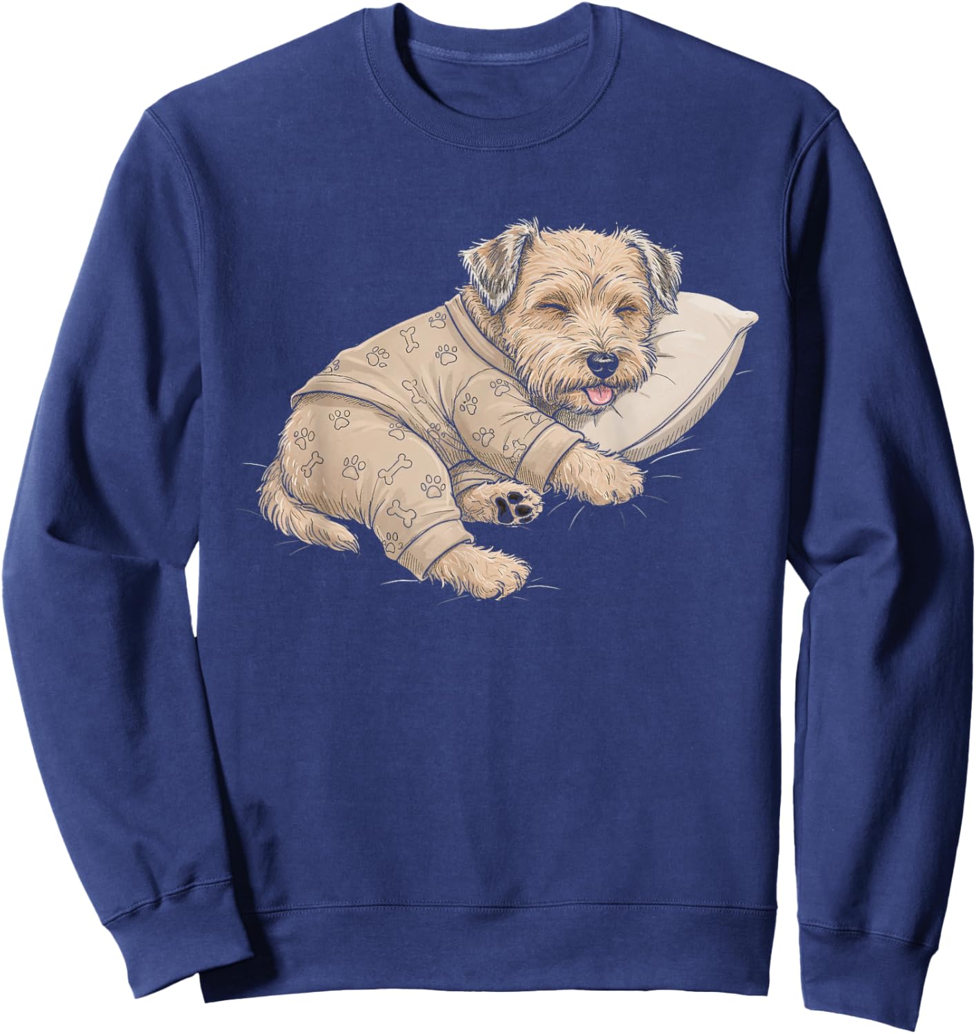 Funny Sleepy Soft Coated Wheaten Terrier Pajama Adults Kids Sweatshirt - Sweatshirt | Navy