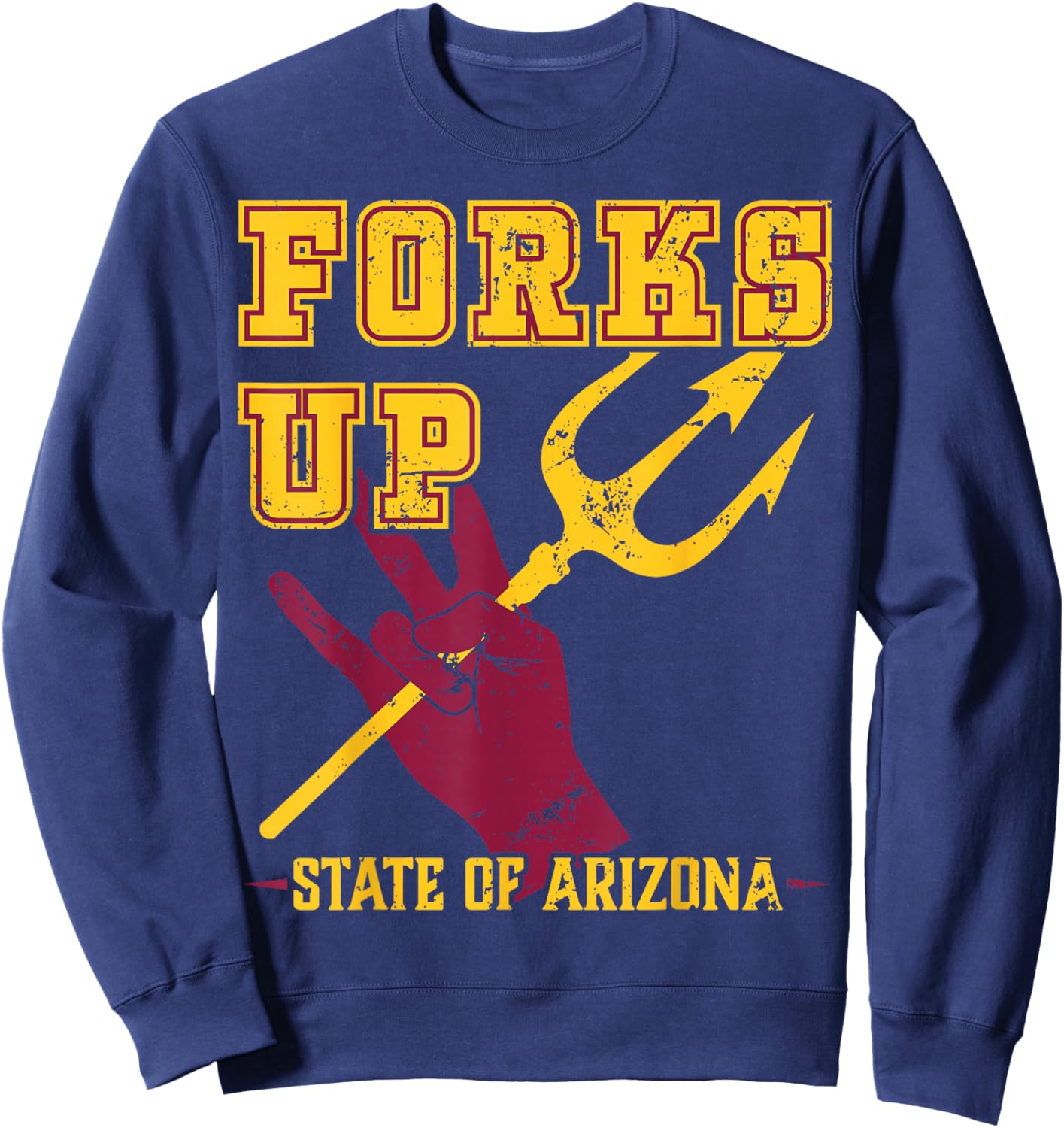 Forks Up - State of Arizona Design University Sweatshirt - Sweatshirt | Navy