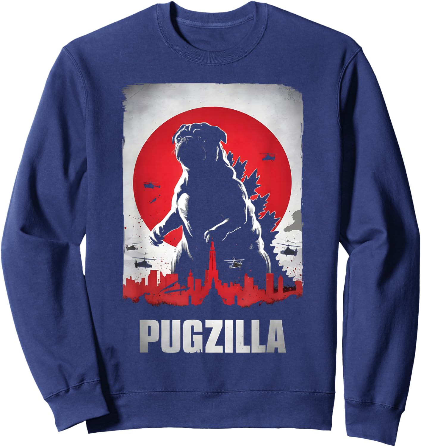 Pugzilla Pug Lover Pug Owner Sweatshirt - Sweatshirt | Navy