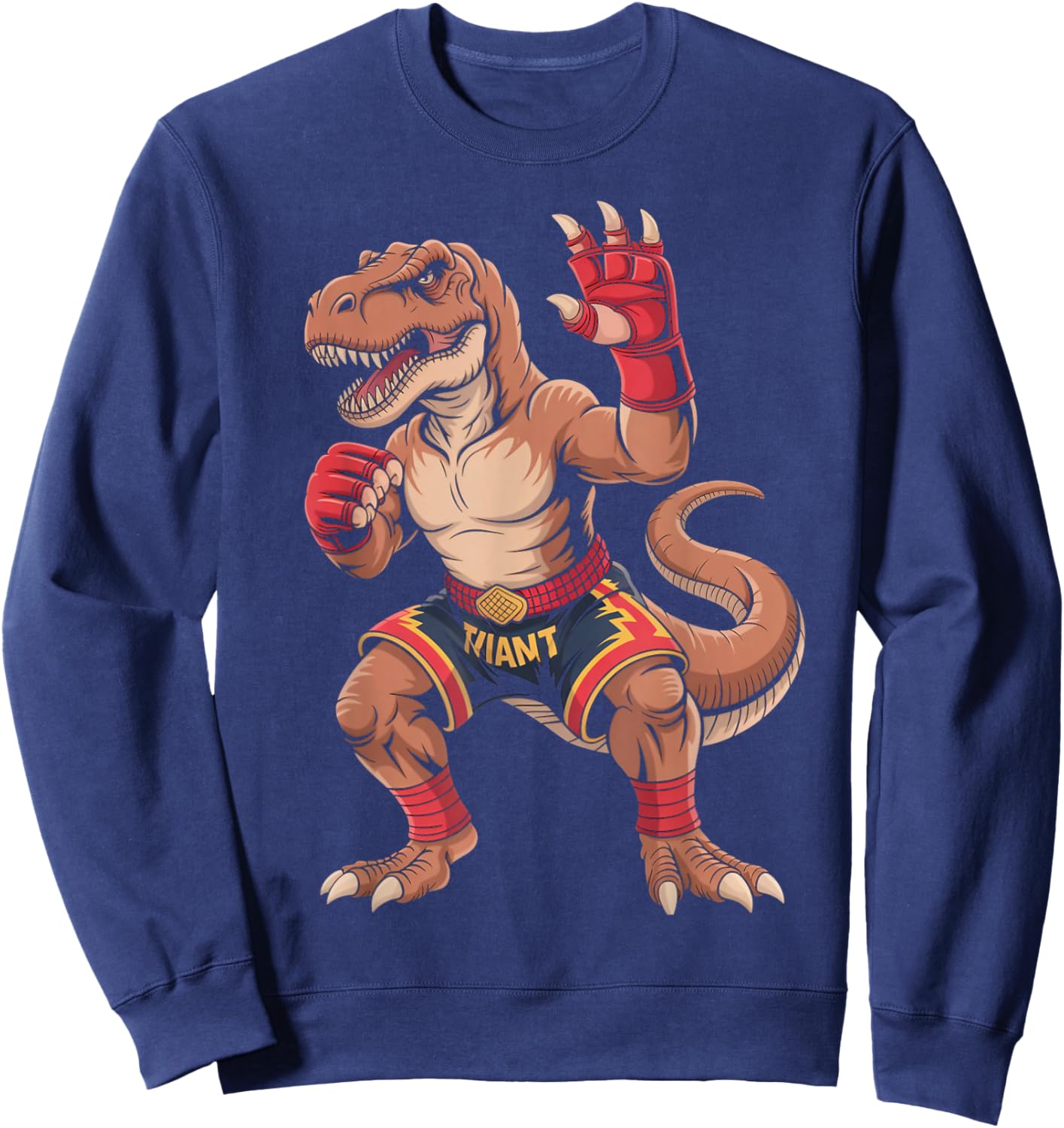 Muay Thai Dinosaur Trex Thaiboxer Kickboxing Muay Thai Sweatshirt - Sweatshirt | Navy