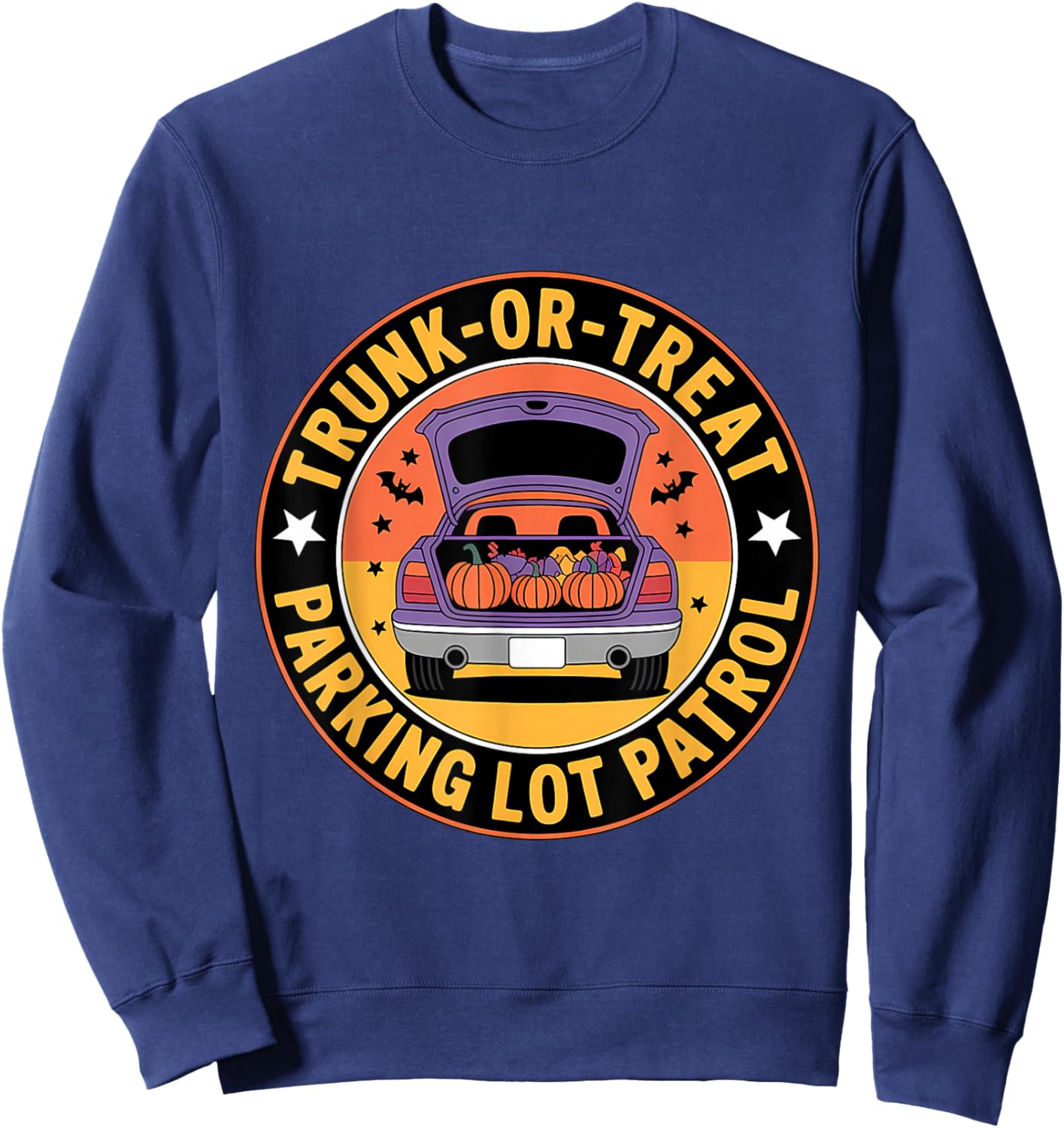 Trunk or Treat Parking Lot Patrol Squad Halloween Sweatshirt - Sweatshirt | Navy