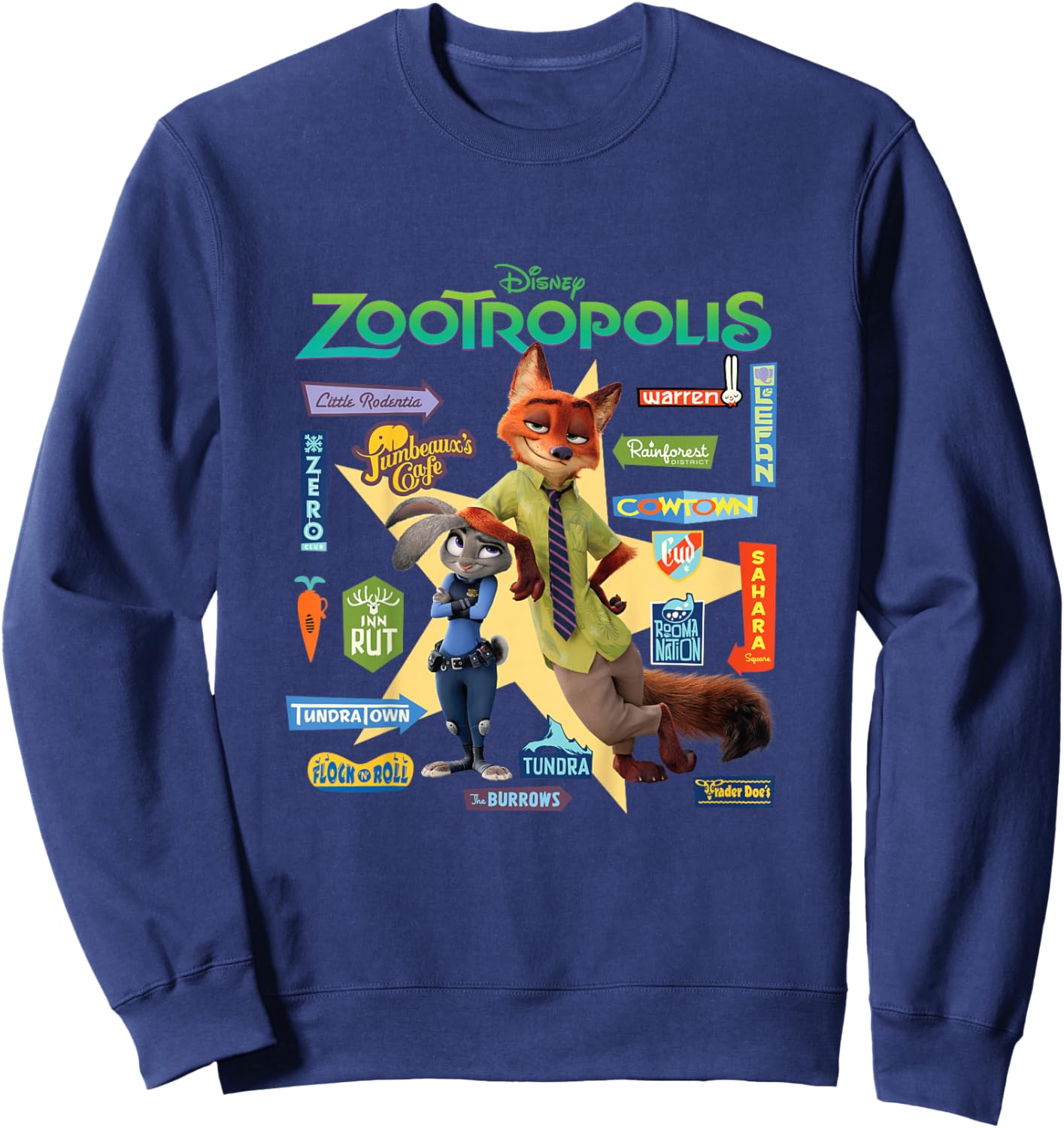 Zootopia Signs Sweatshirt - Sweatshirt | Navy