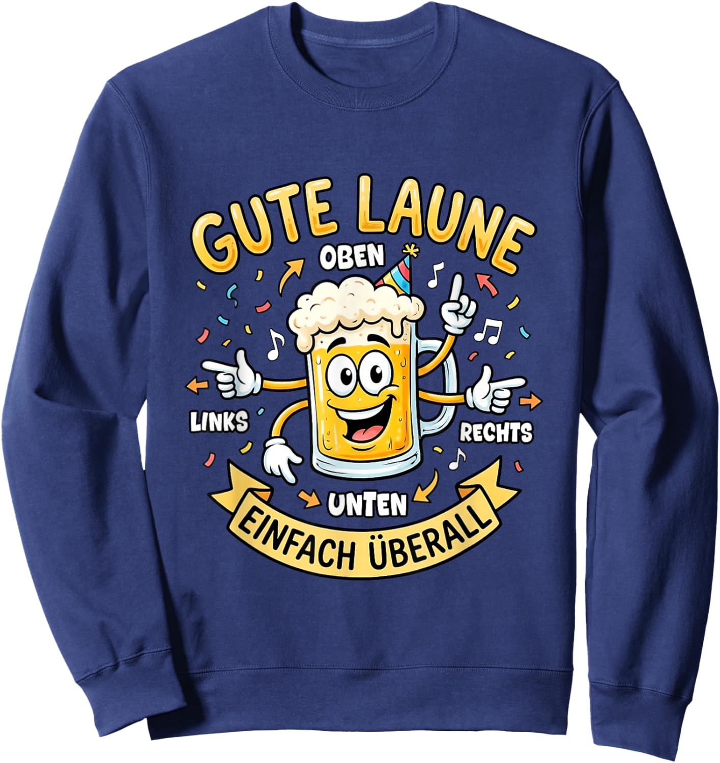 Gute Laune – Top Bottom Left Right Carnival Fancy Dress Sweatshirt - Sweatshirt | Navy
