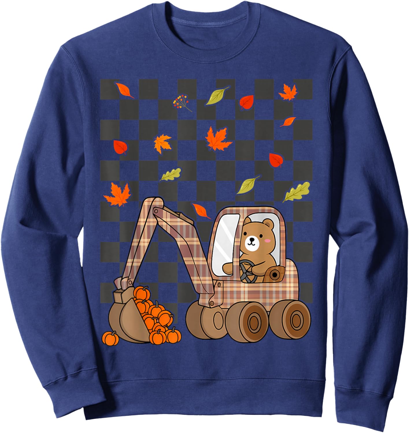 Kids Truck Pumpkin Patch Baby Boy Fall Toddler Girl Cute Sweatshirt - Sweatshirt | Navy