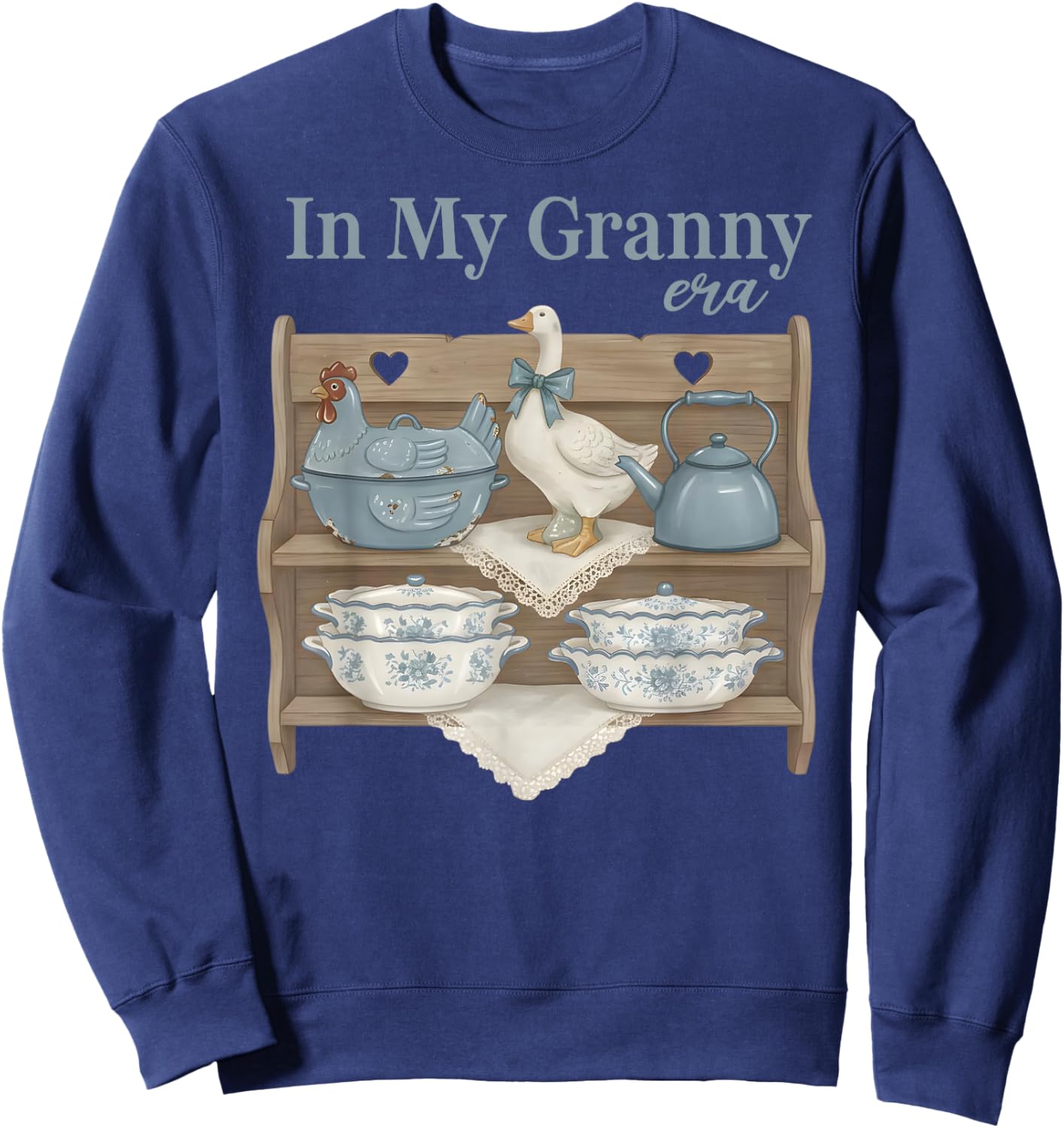 Funny Vintage in My Granny Era Goose Retro Mothers Day Sweatshirt - Sweatshirt | Navy