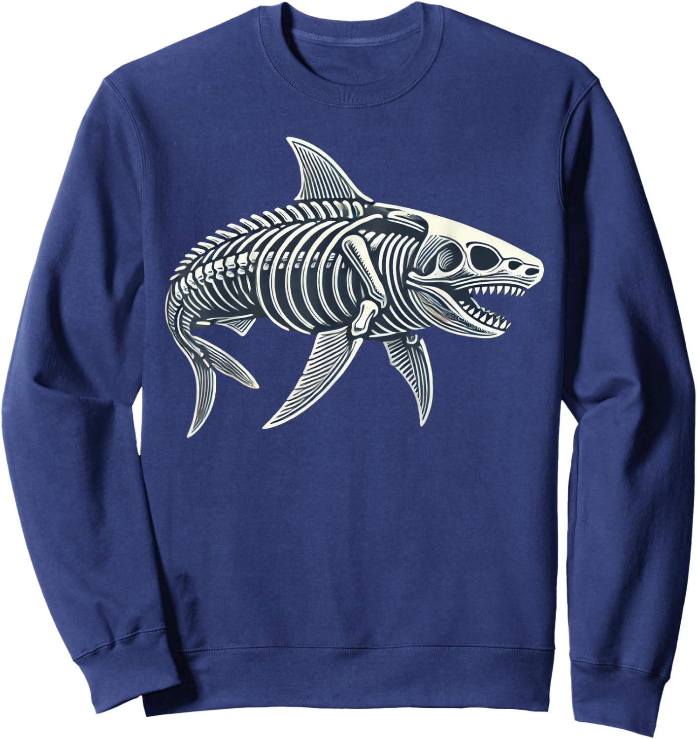 Shark Skeleton Halloween Sweatshirt - Sweatshirt | Navy