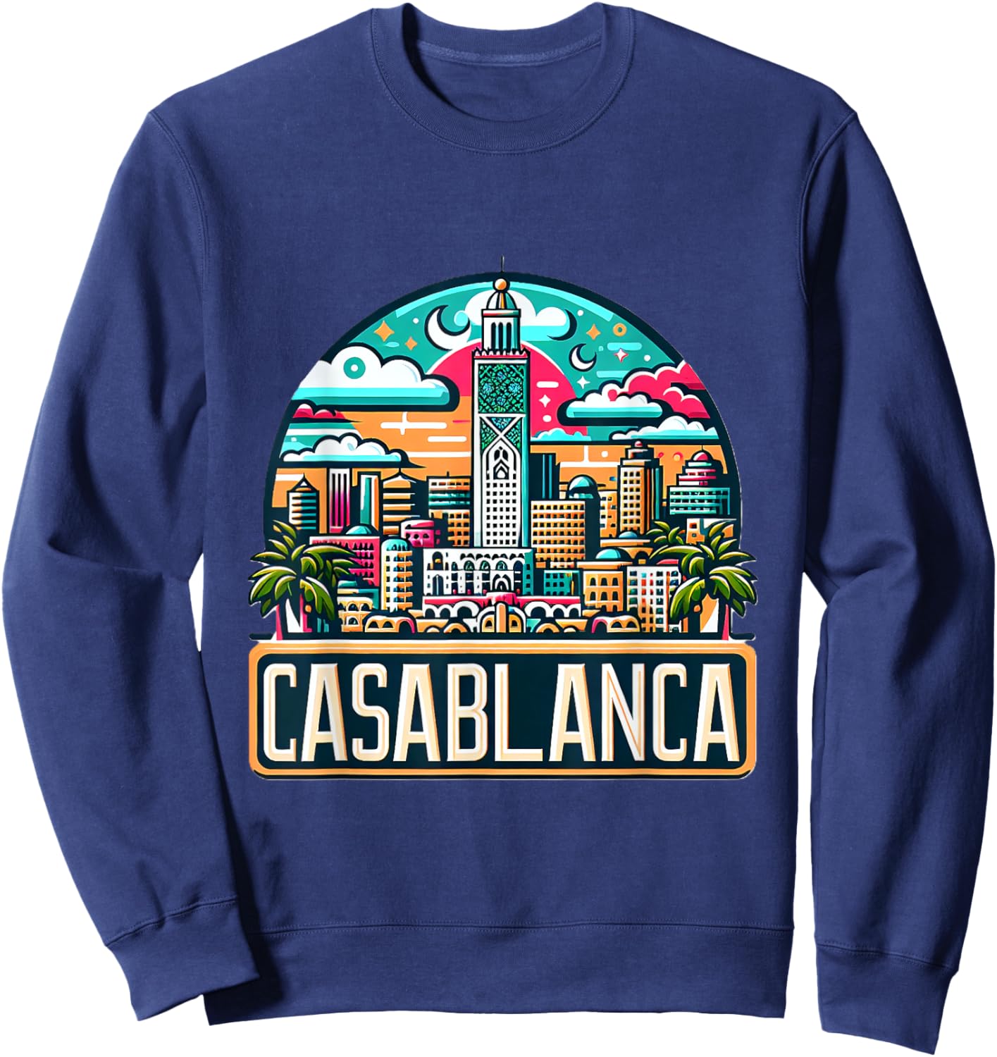 Morocco Casablanca Skyline Moroccan Costume Sweatshirt - Sweatshirt | Navy