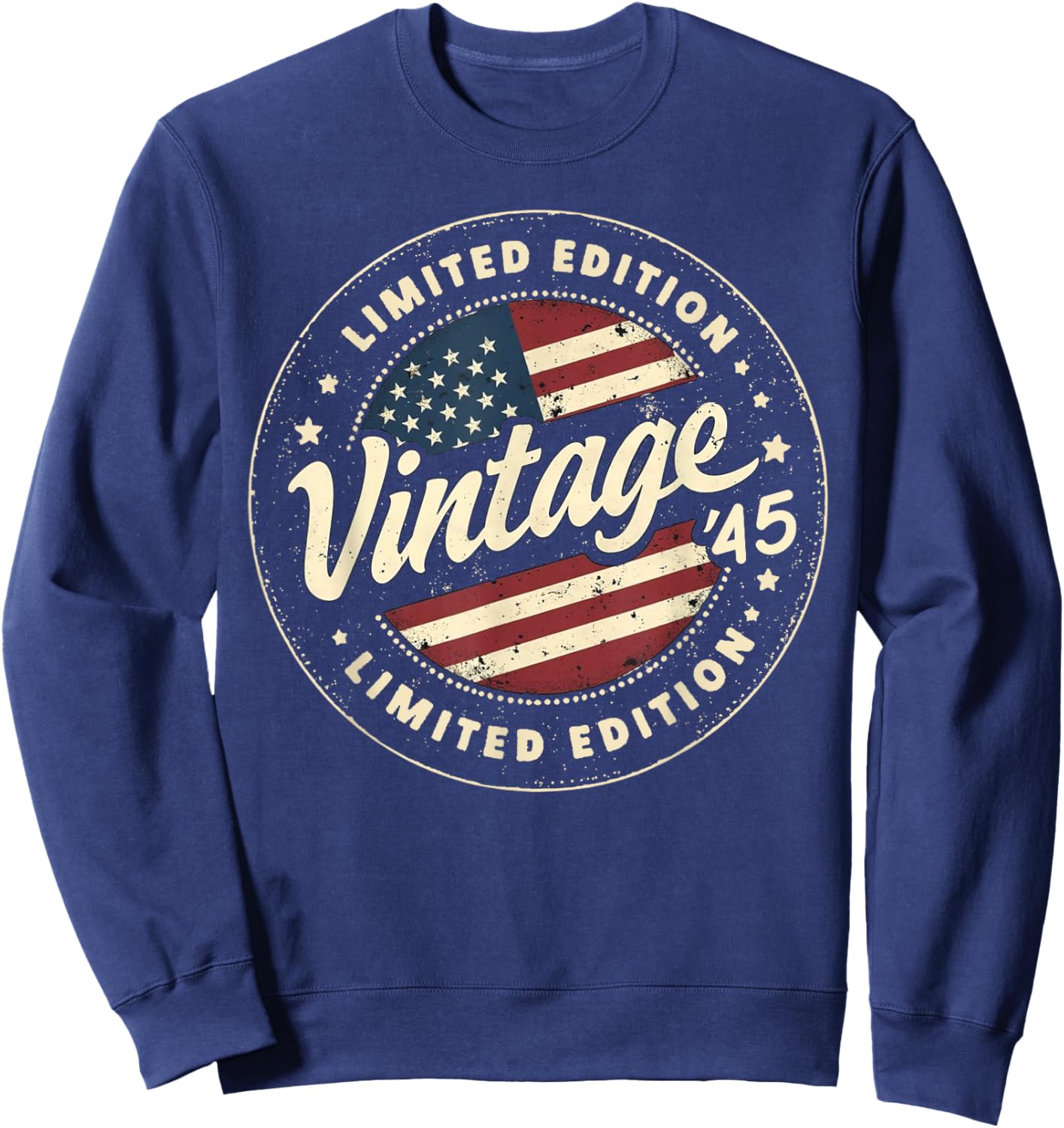 Vintage 80th birthday men Born 1945 80 years old Bday Sweatshirt - Sweatshirt | Navy