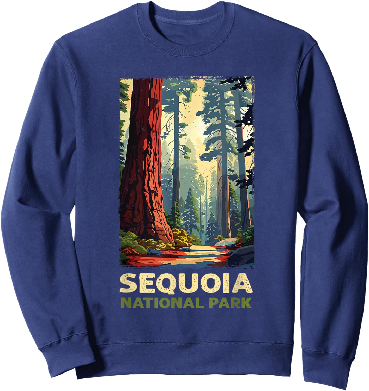 Retro Vintage Sequoia National Park for kids Hiking Camping Sweatshirt - Sweatshirt | Navy