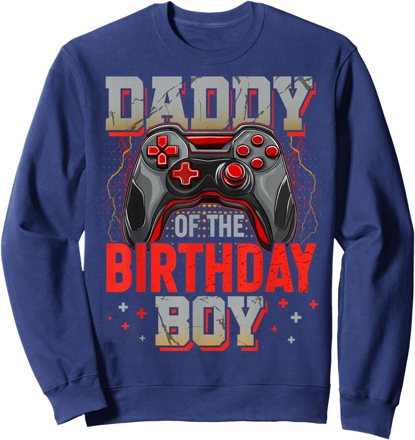 Daddy of The Birthday Boy Video Gamer Matching Birthday Sweatshirt - Sweatshirt | Navy