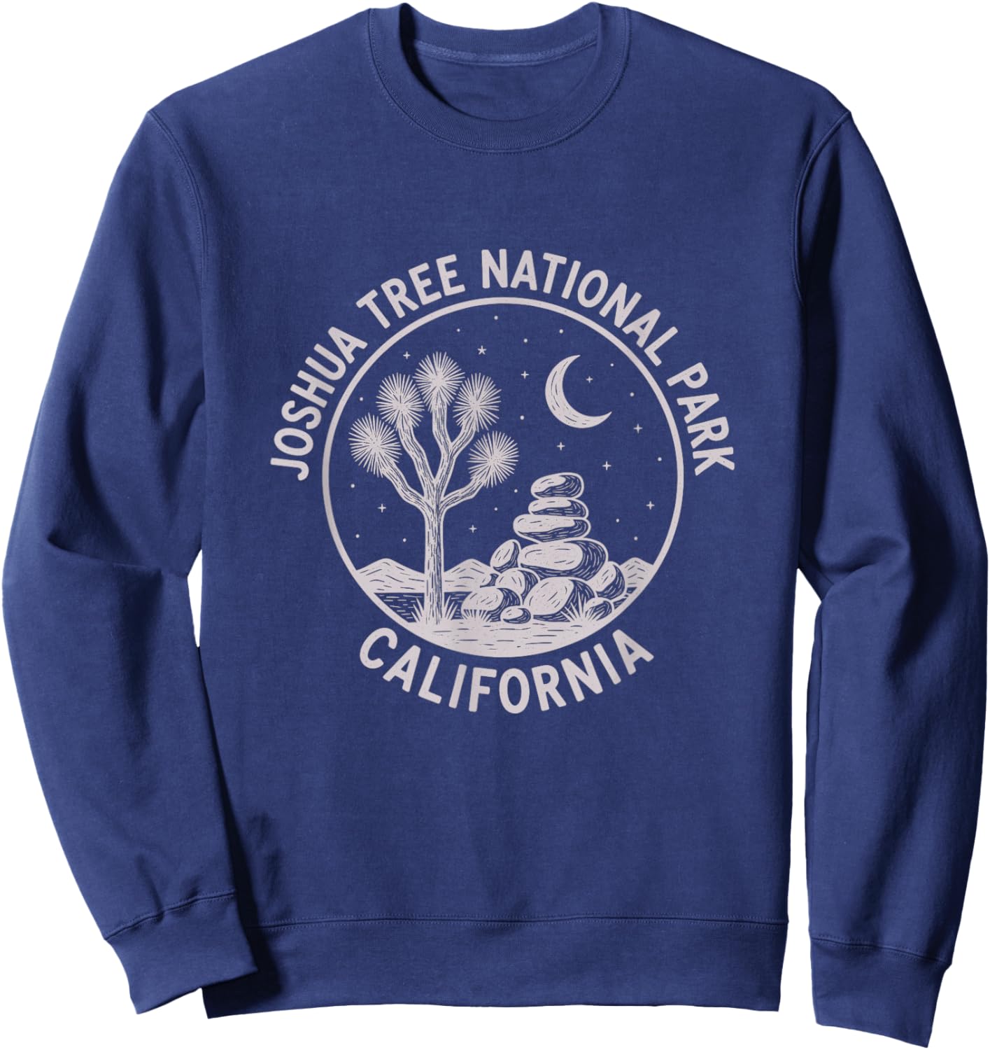 Vintage Joshua Tree National Park California Sketch Design Sweatshirt - Sweatshirt | Navy