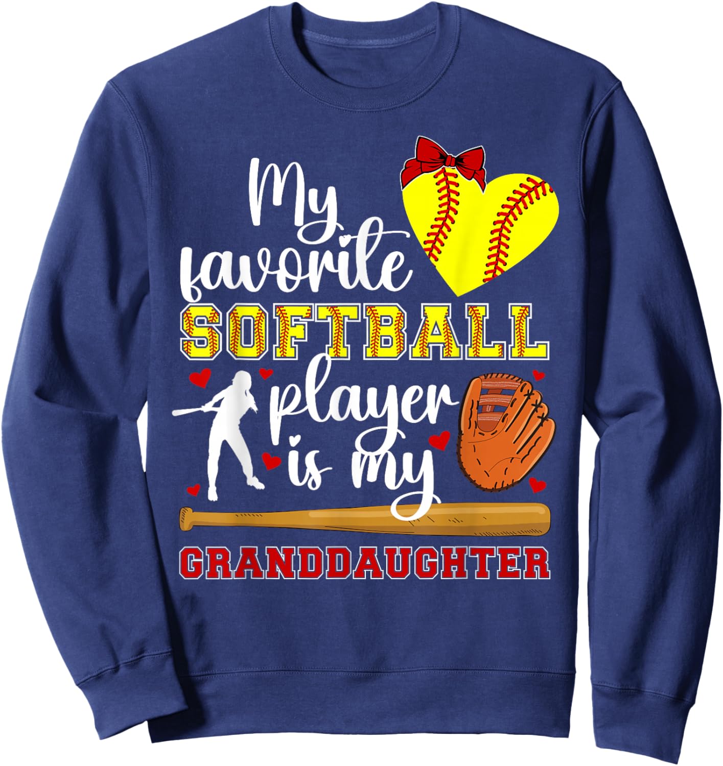 Softball Grandma Proud Softball Player Grandmother Sweatshirt - Sweatshirt | Navy