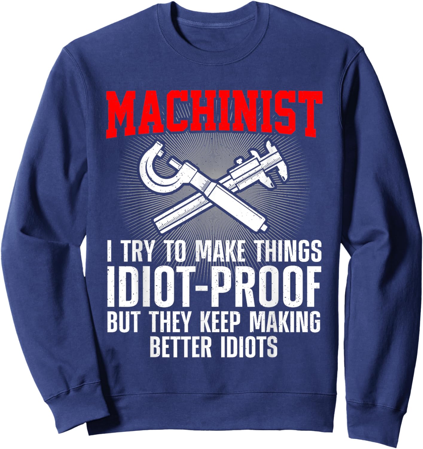 Machinist Art Dad CNC Machine Operator Machinist Sweatshirt - Sweatshirt | Navy