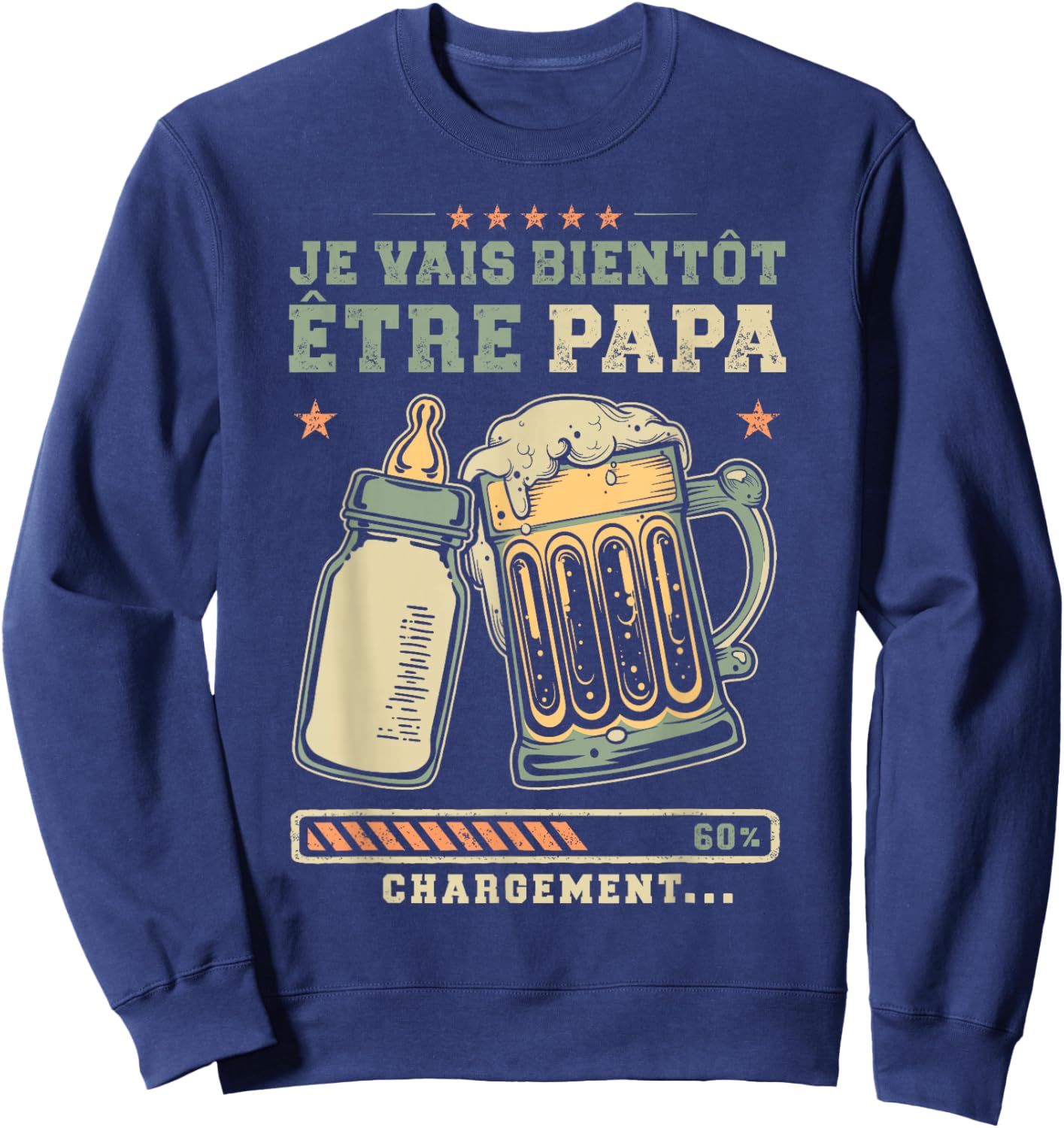 Announcement Future Dad Baby Loading Soon Dad Sweatshirt - Sweatshirt | Navy