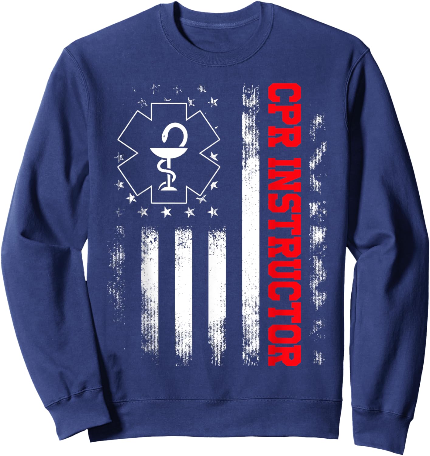 CPR Instructor design Training and Teaching EMS Ambulance Sweatshirt - Sweatshirt | Navy