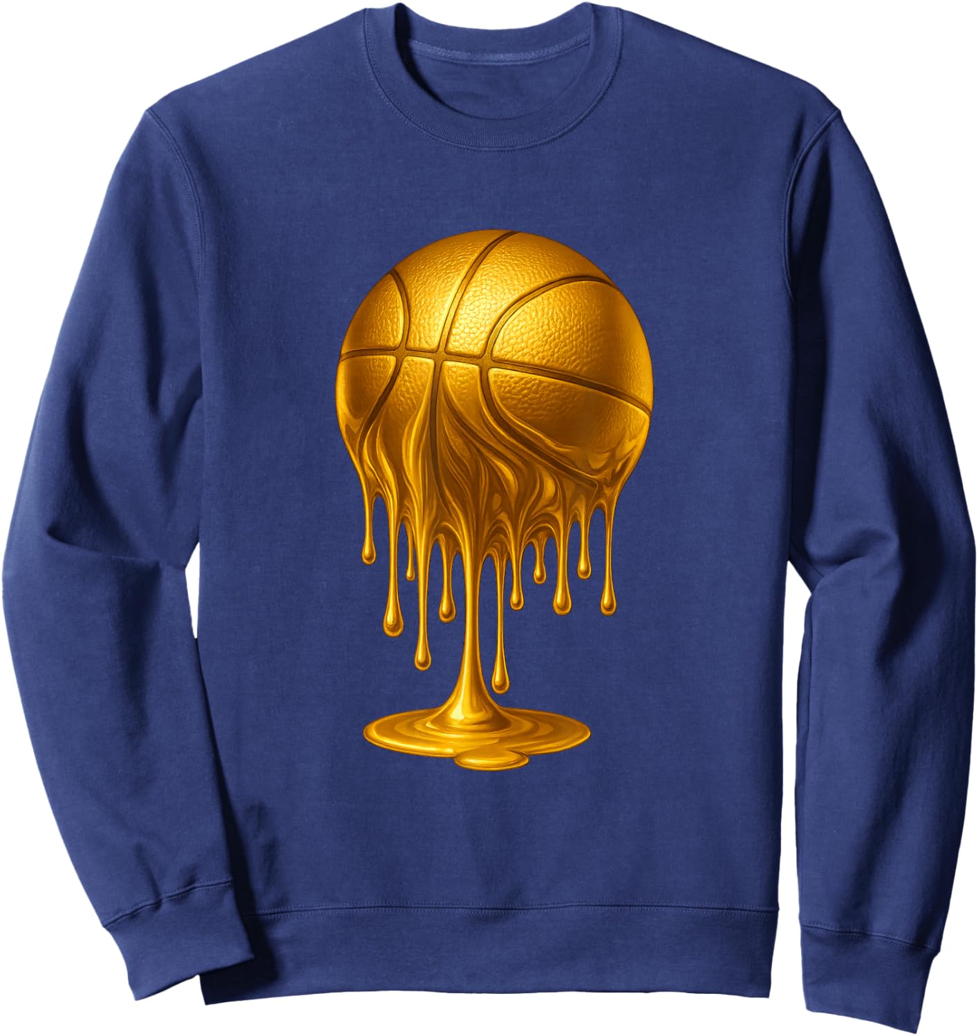 Dripping Gold Drip Basketball Game Day Player Coach Baller Sweatshirt - Sweatshirt | Navy