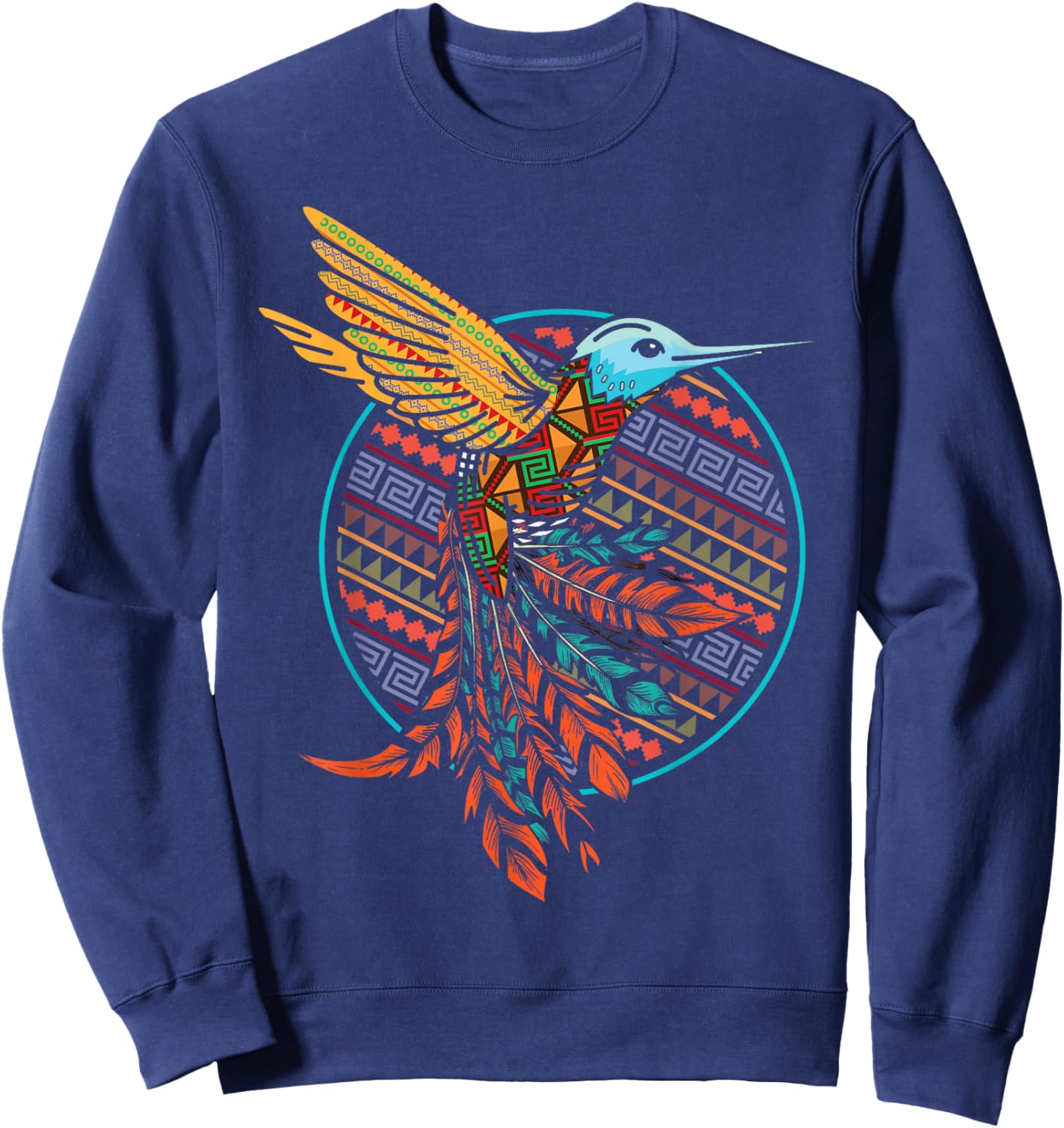 InGENIUS Native American Indian Day Shirts & Gifts Hummingbird Tribal Art Native American Indian Indigenous Sweatshirt - Sweatshirt | Navy