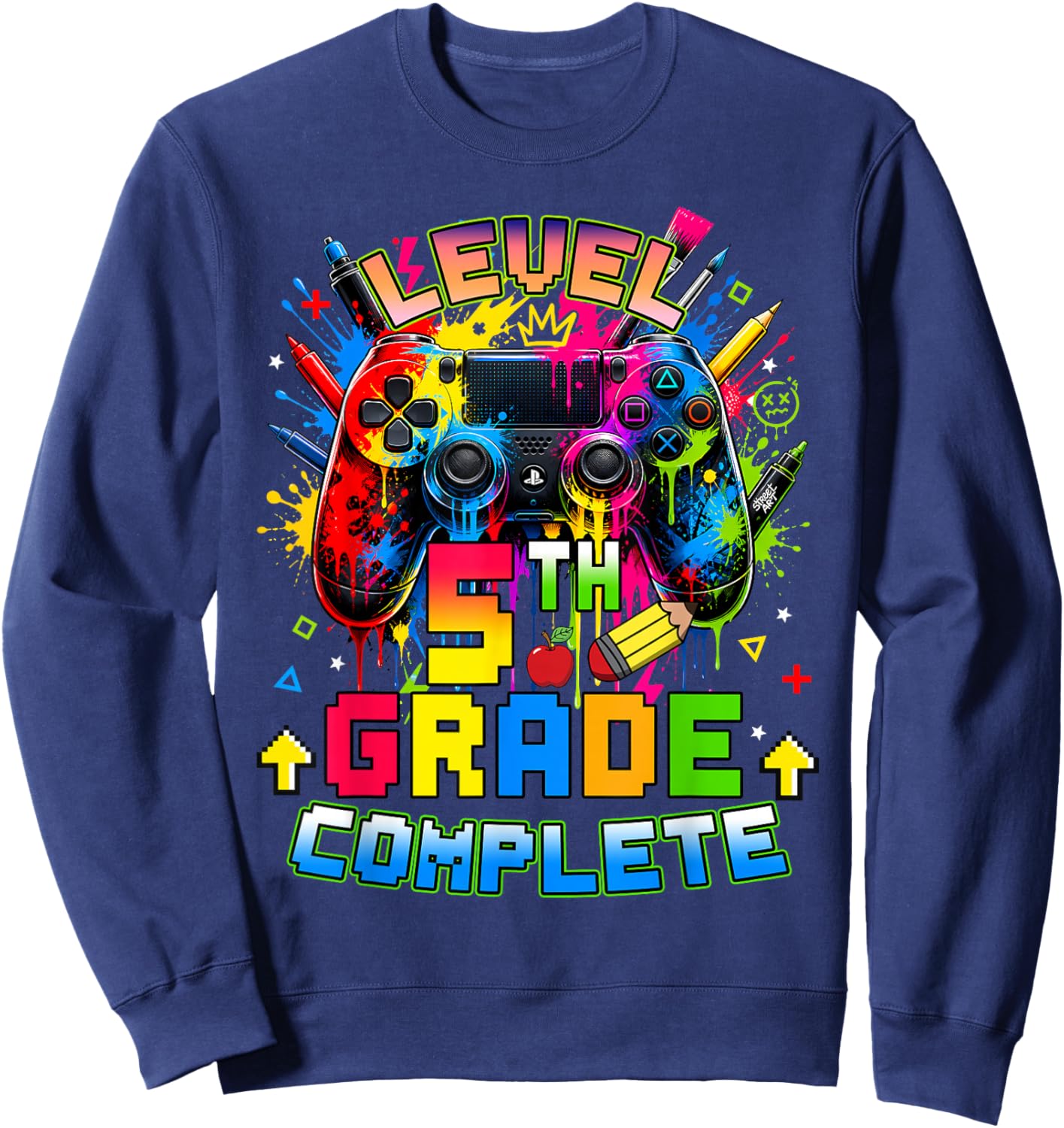 Level 5th Grade Complete Graduation Last Day of School Boys Sweatshirt - Sweatshirt | Navy