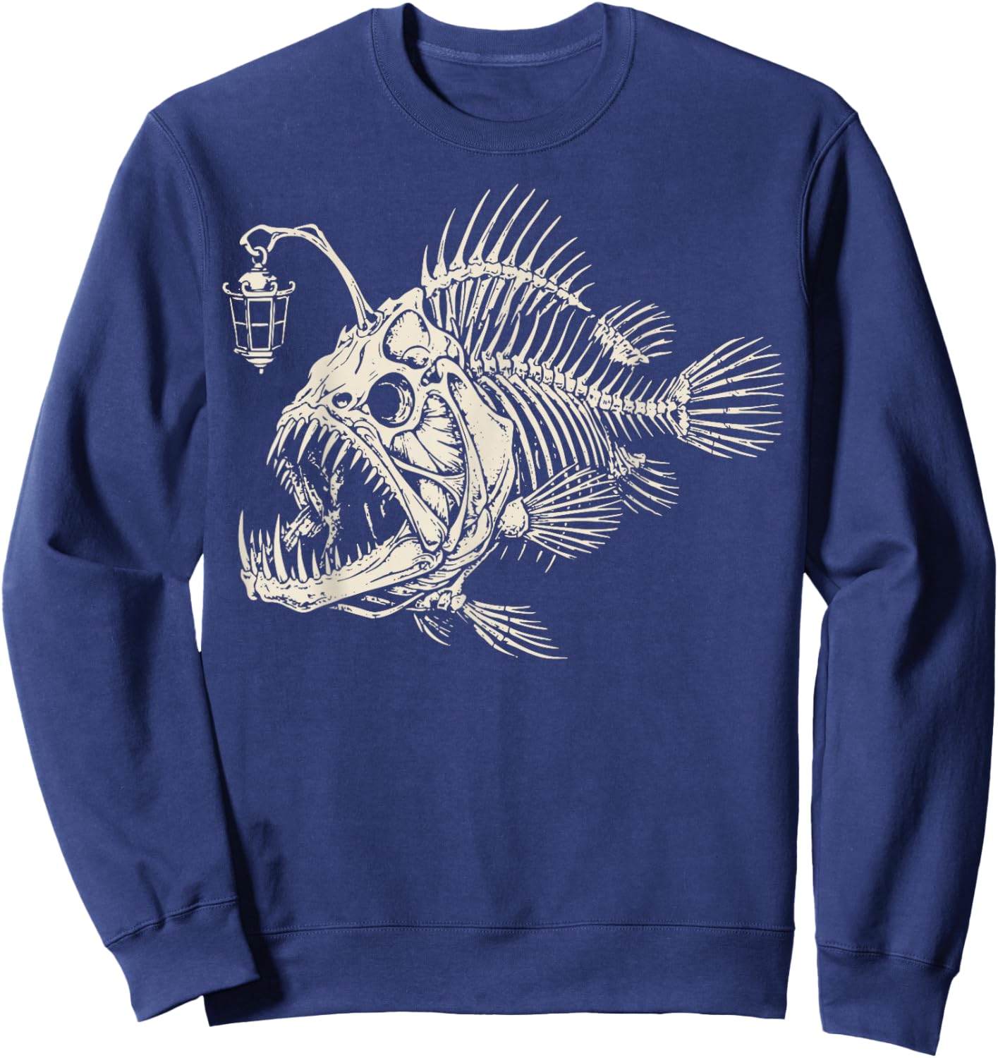 Poisson-pêcheur Squelette Effrayant Océan Sweatshirt - Sweatshirt | Navy