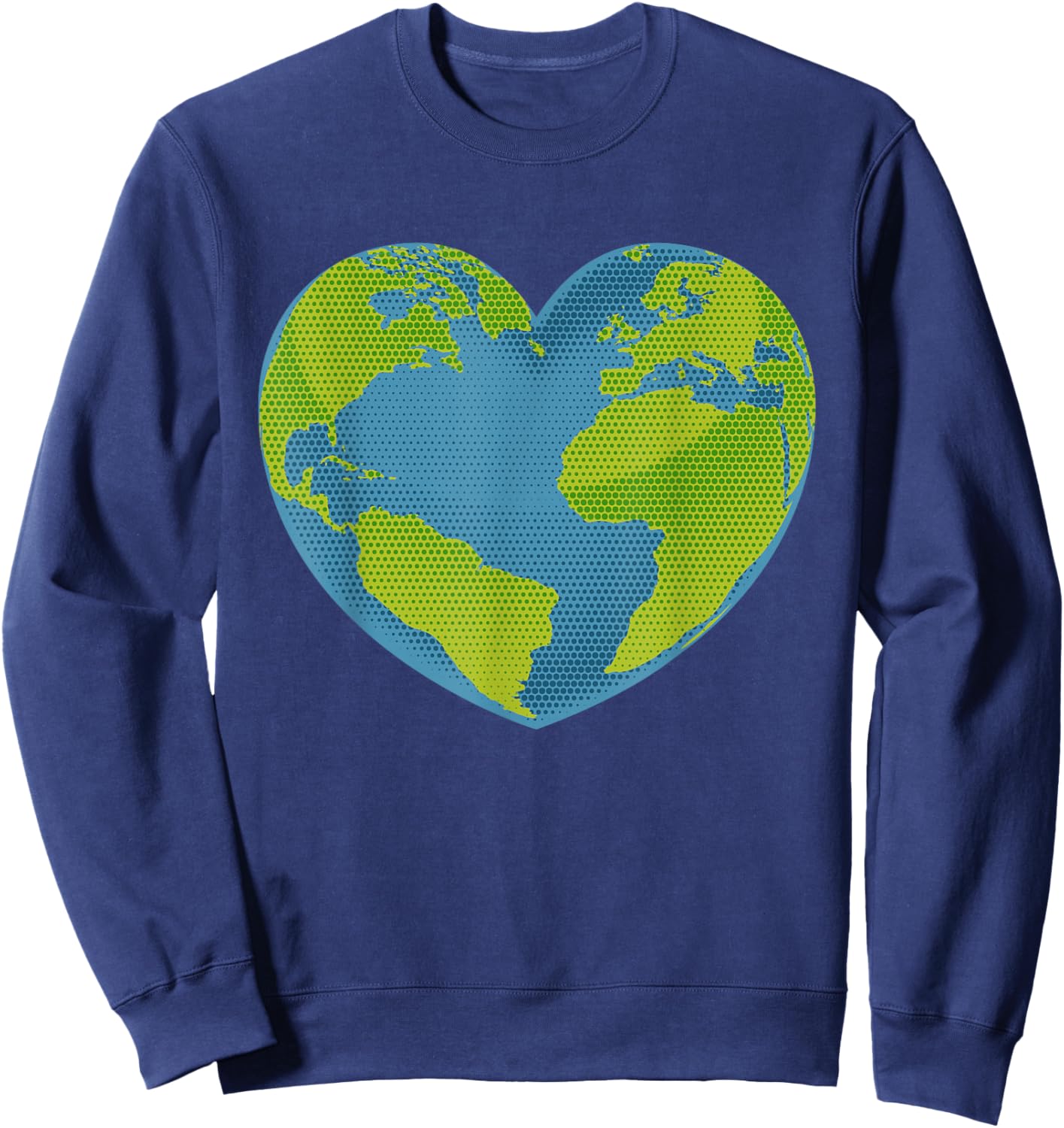Earth Day Love Heart World Globe Sweatshirt - Sweatshirt | Navy