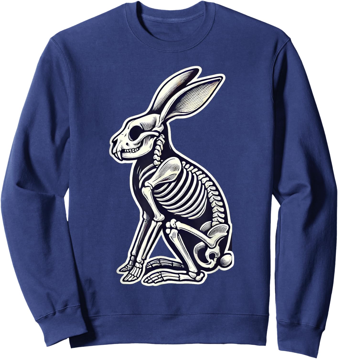 Rabbit Bunny Skeleton Halloween Sweatshirt - Sweatshirt | Navy