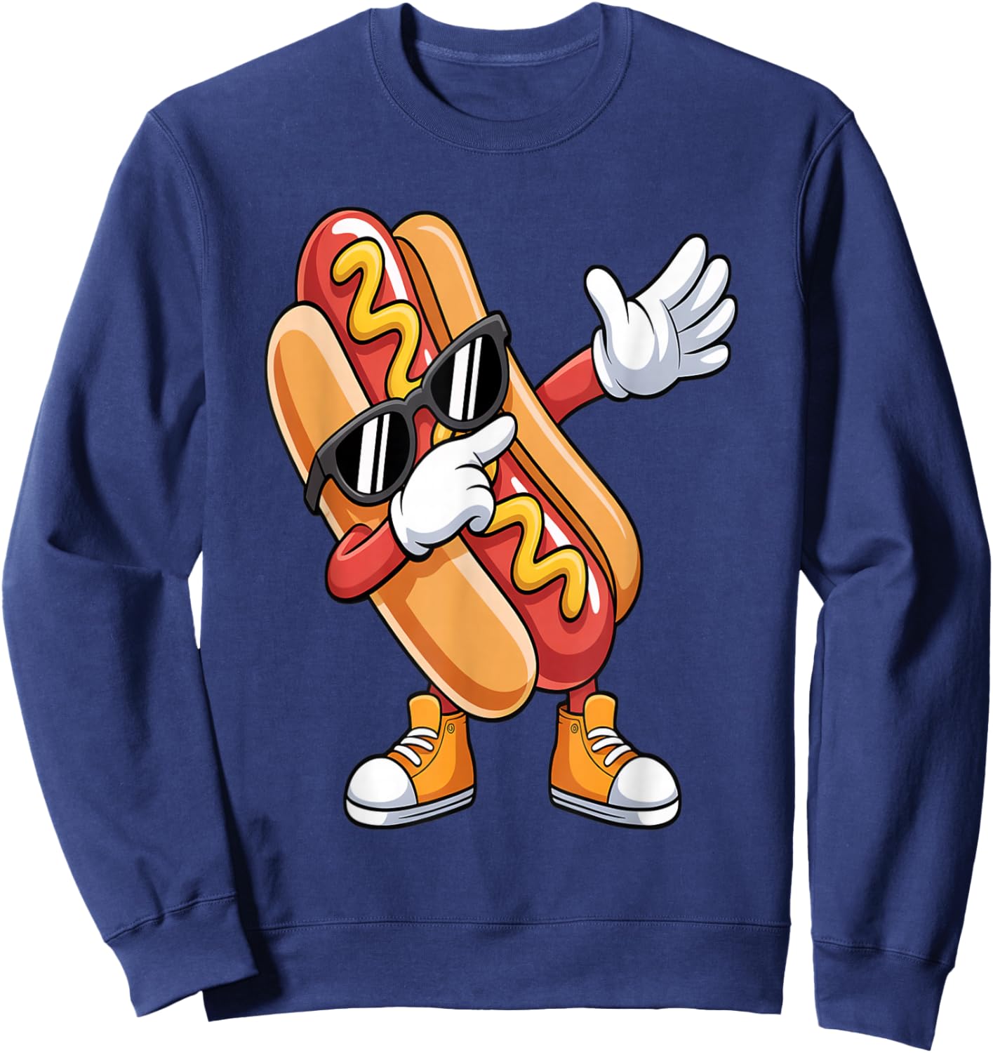 Dabbing Hotdog Dab Dance for Hotdog Lovers Sweatshirt - Sweatshirt | Navy