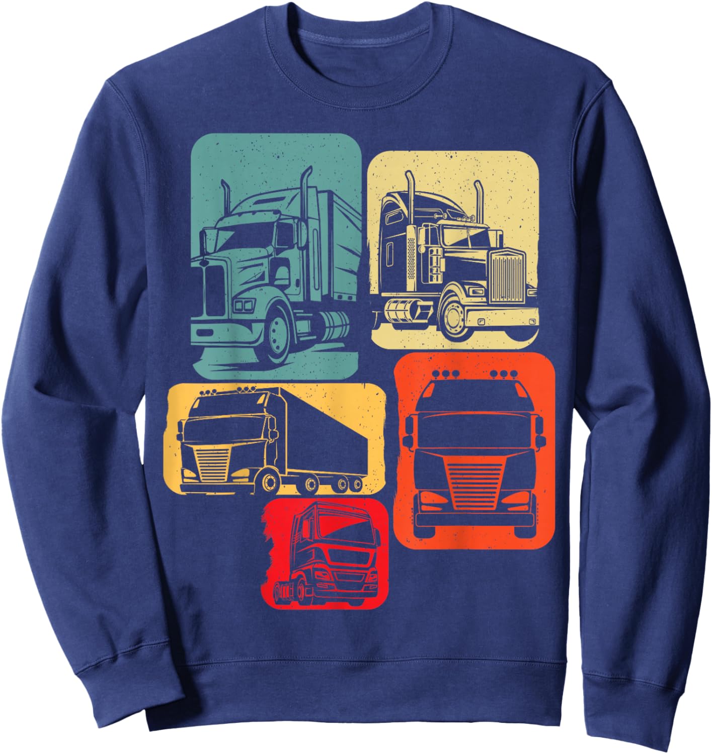 Routier Camion Chauffeur Conducteur Poids Lourds Retro Sweatshirt - Sweatshirt | Navy