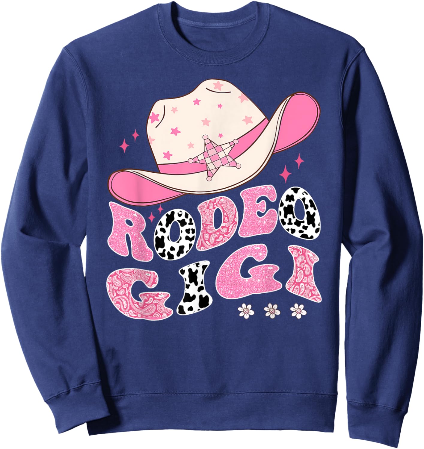 Rodeo Gigi Pink CowGirl 1St Birthday Family Matching Sweatshirt - Sweatshirt | Navy