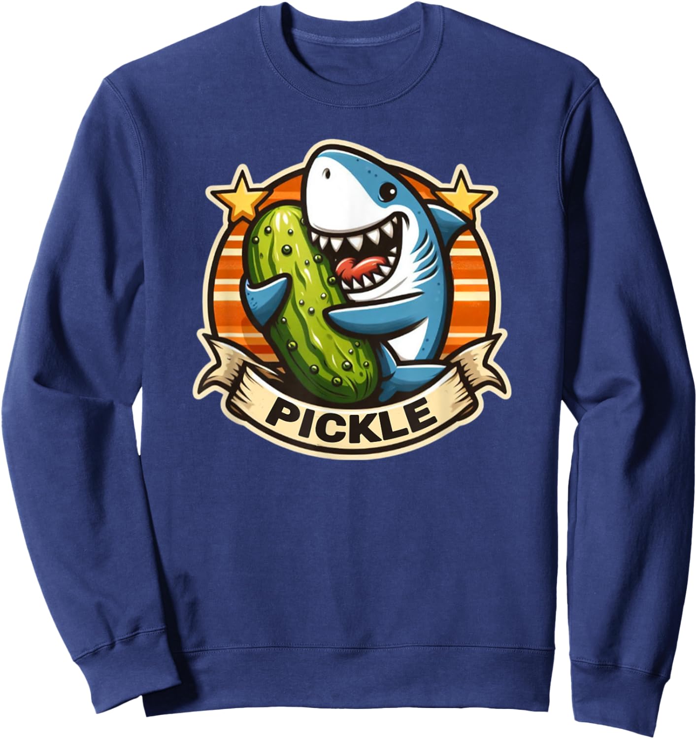 Shark Loves Pickles Vintage Sweatshirt - Sweatshirt | Navy