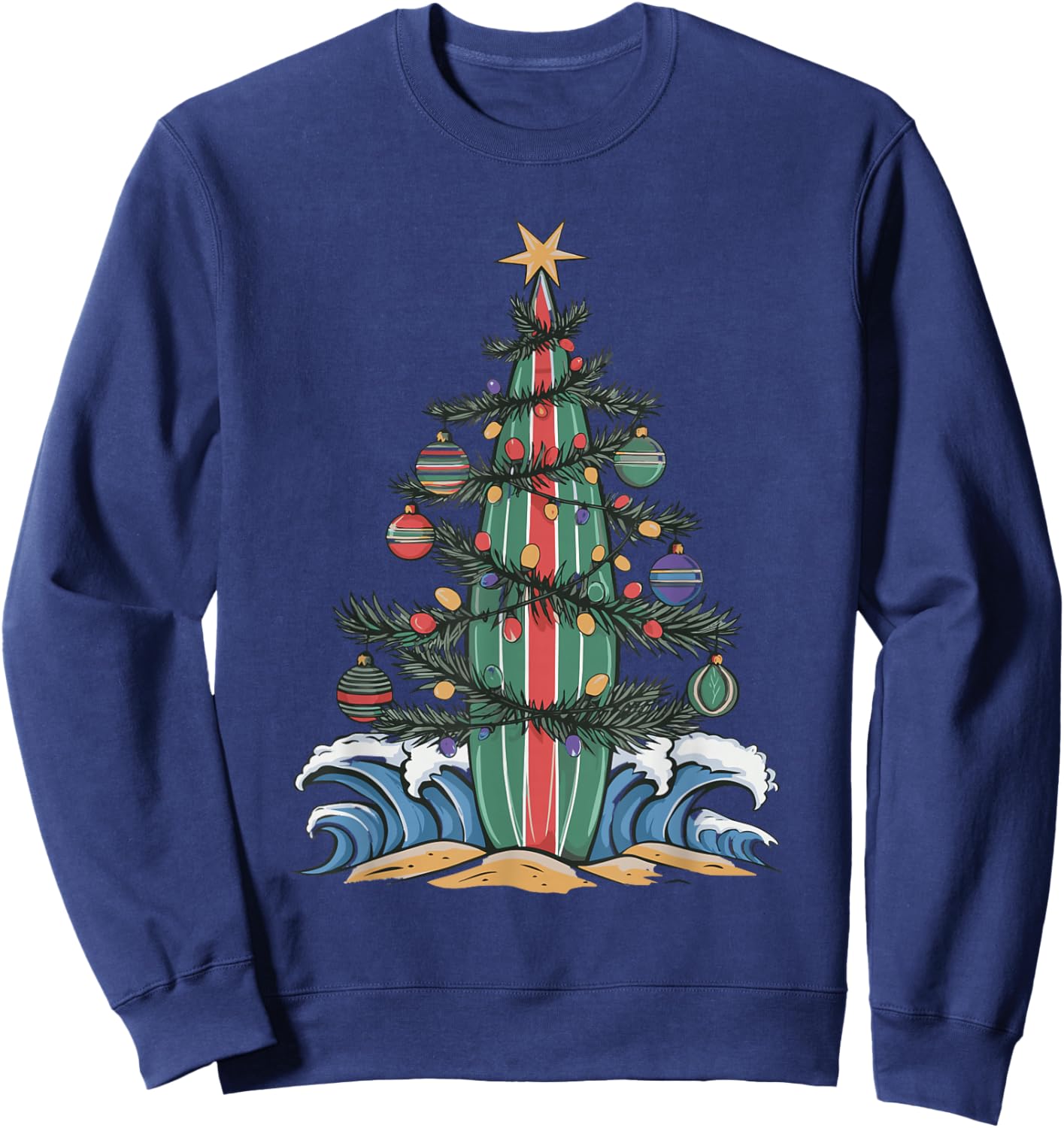 Christmas Tree Surfboard Sweatshirt - Sweatshirt | Navy