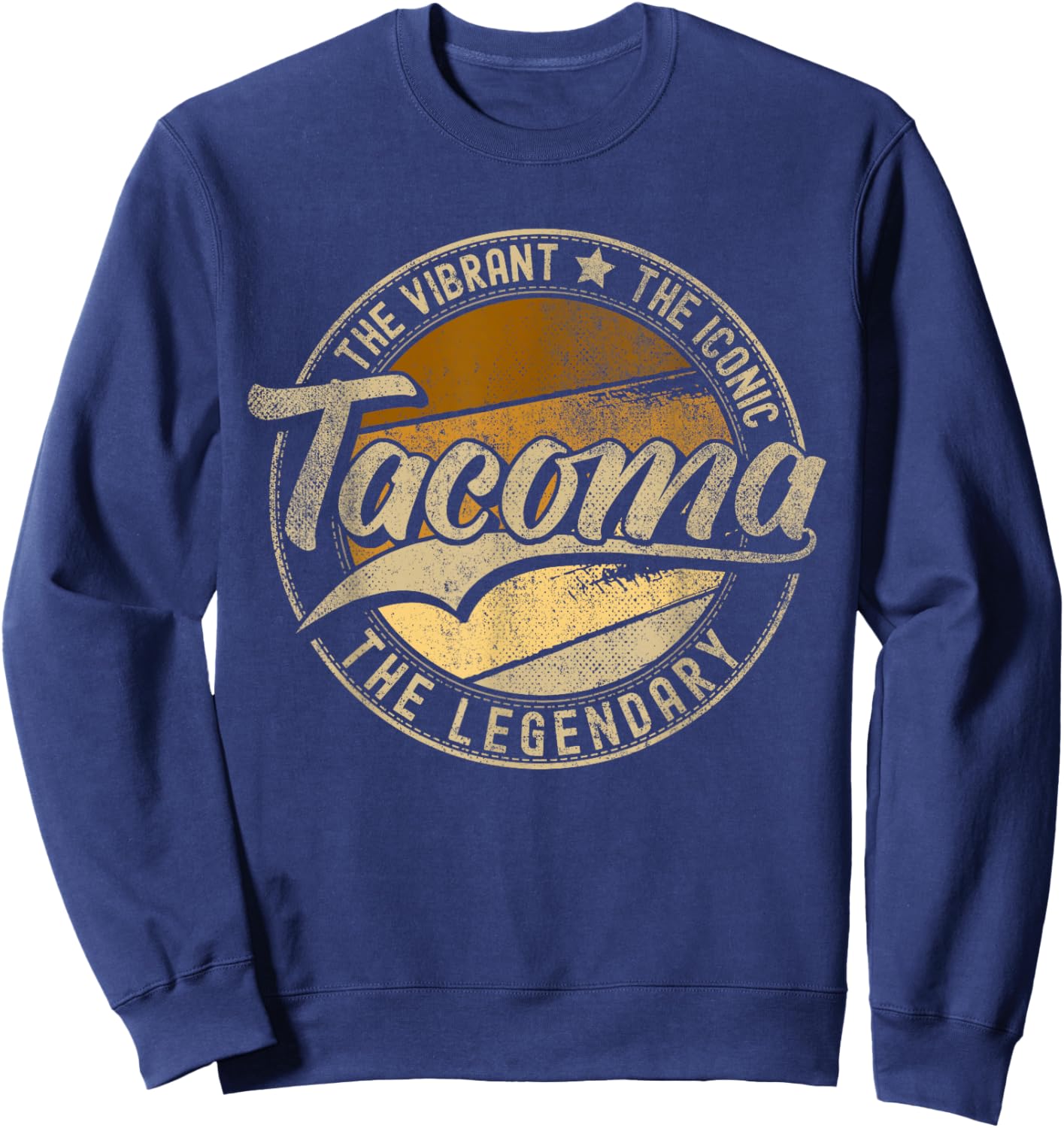 Tacoma WA | Washington | Vintage Distressed Sweatshirt - Sweatshirt | Navy