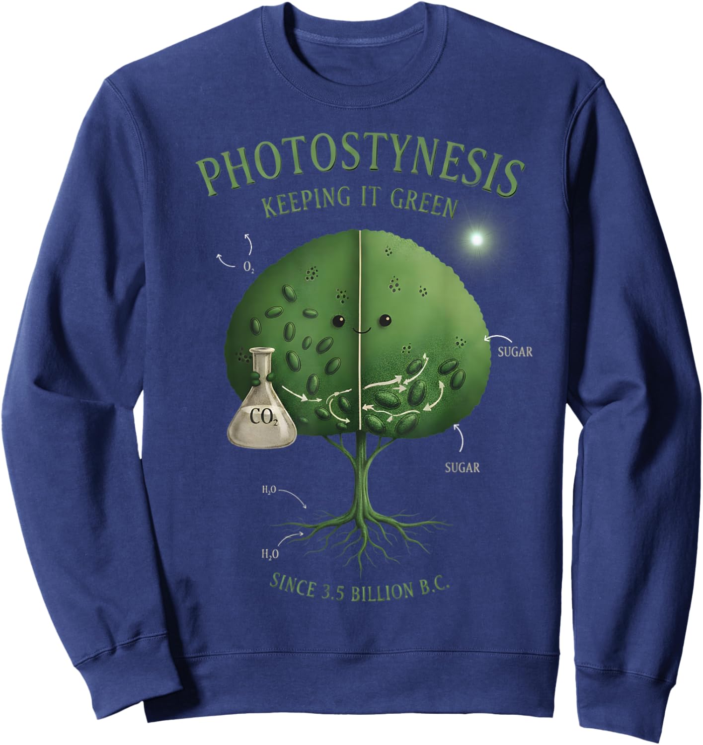 Photosynthesis Biology Keeping It Green Ecology Arbor Plant Sweatshirt - Sweatshirt | Navy