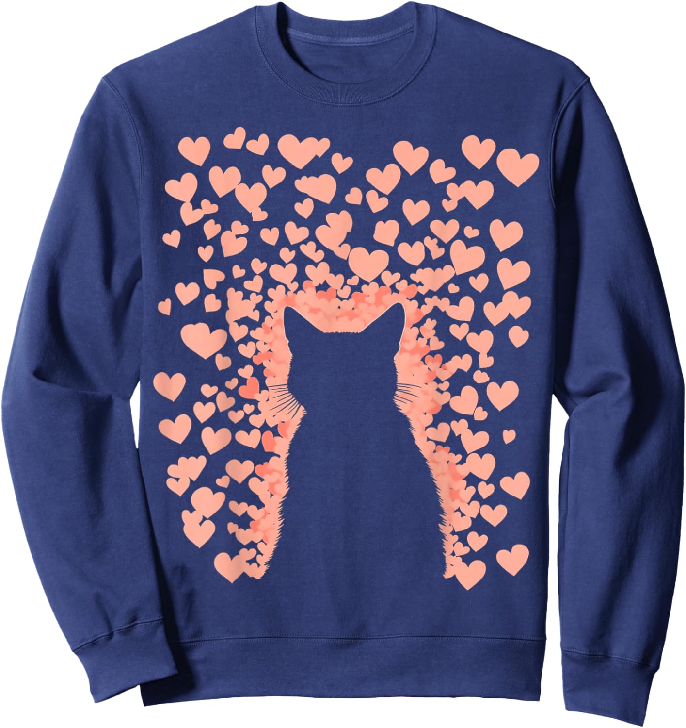 Valentines Day Cat Valentine Sweatshirt - Sweatshirt | Navy