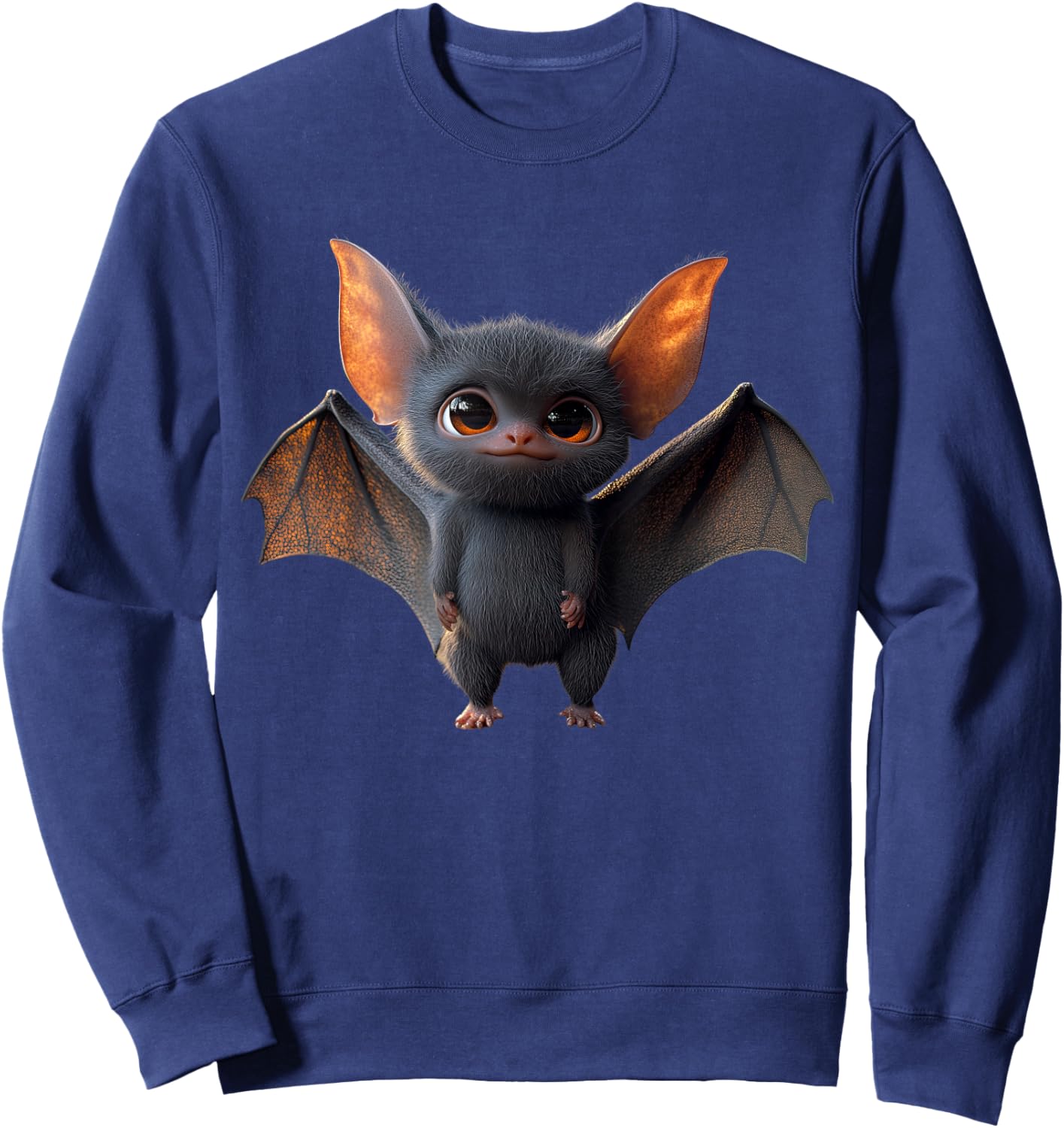 Bat Flight Fox Bat Vampire Bat Cute Bat , black, S Sweatshirt - Sweatshirt | Navy