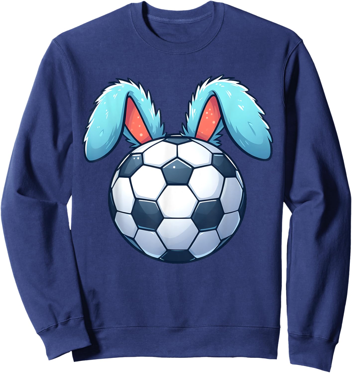 Soccer Bunny Ears Eggs Hunting Easter Toddler Boys Girls Sweatshirt - Sweatshirt | Navy