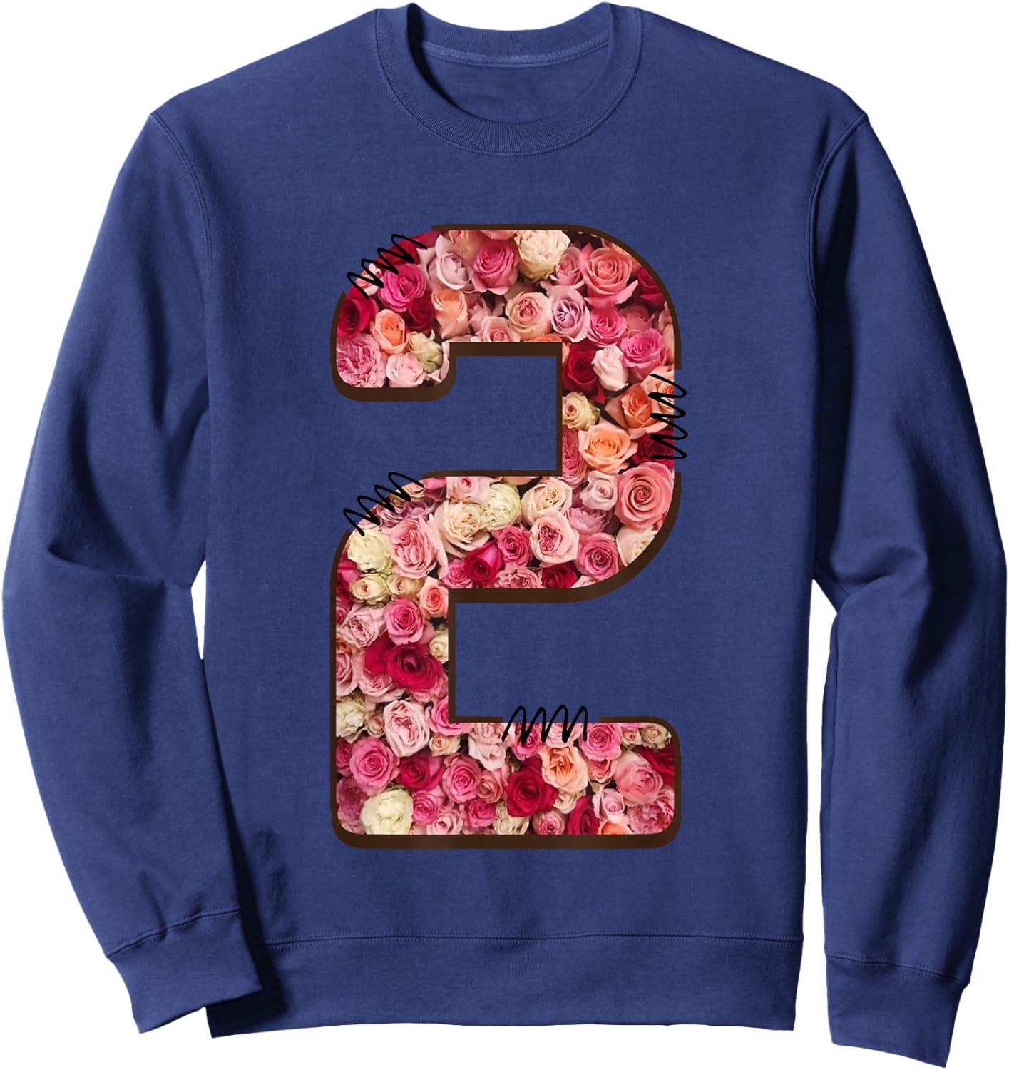 Floral Rose Number Two Sweatshirt - Sweatshirt | Navy
