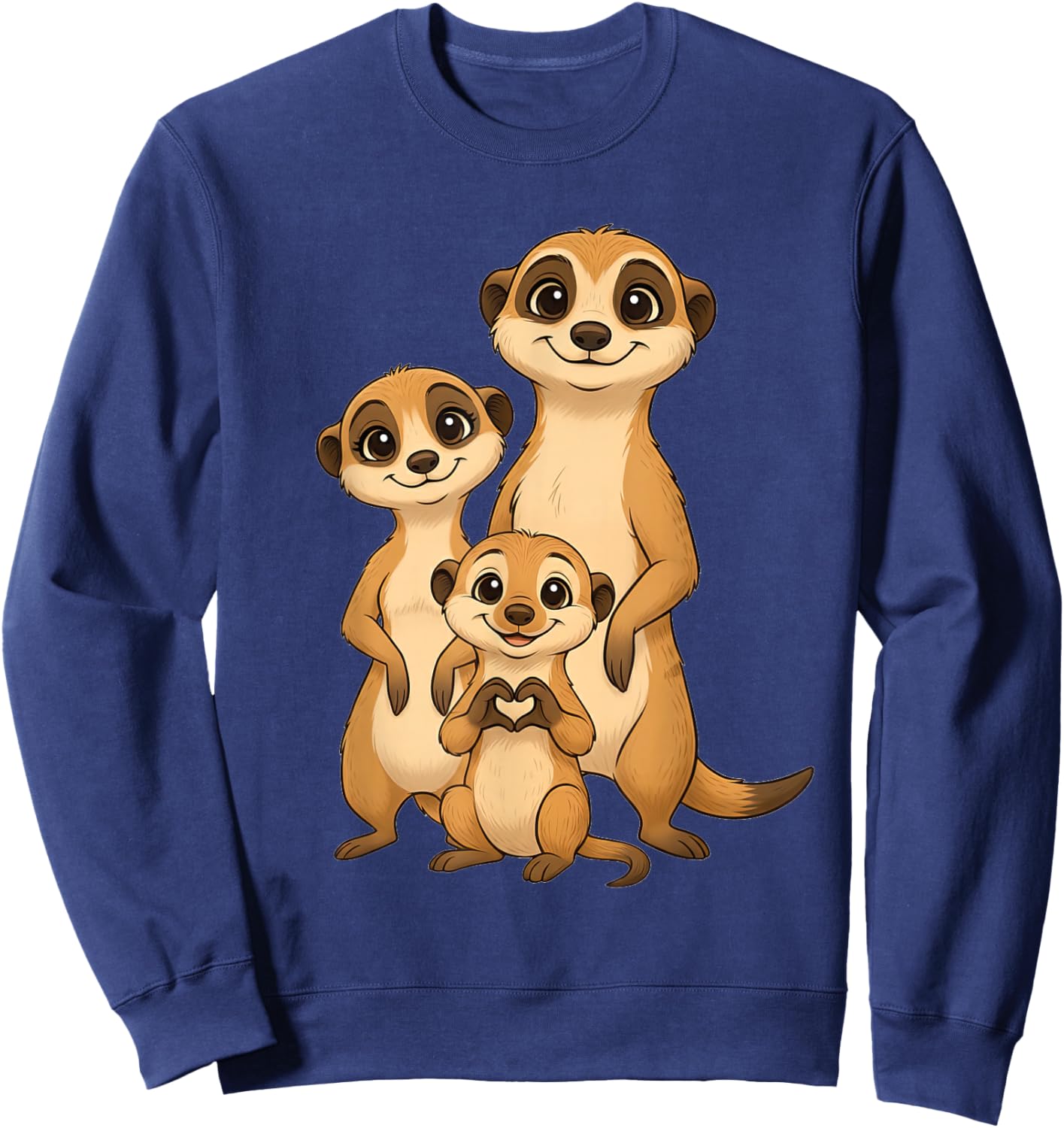 Meerkat with Family Cute Meerkat with Mum & Dad Sweatshirt - Sweatshirt | Navy