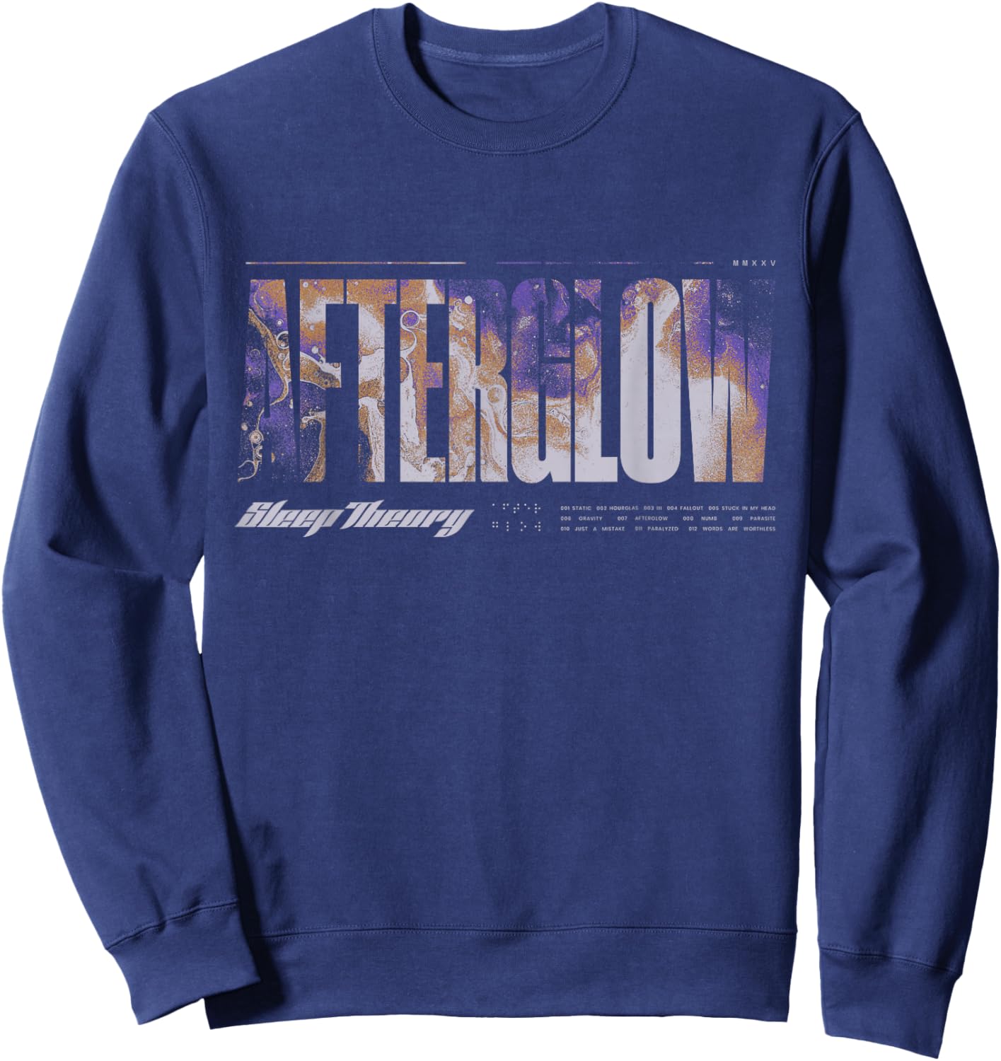 Sleep Theory - Official Merchandise - Afterglow Tracklist Sweatshirt - Sweatshirt | Navy