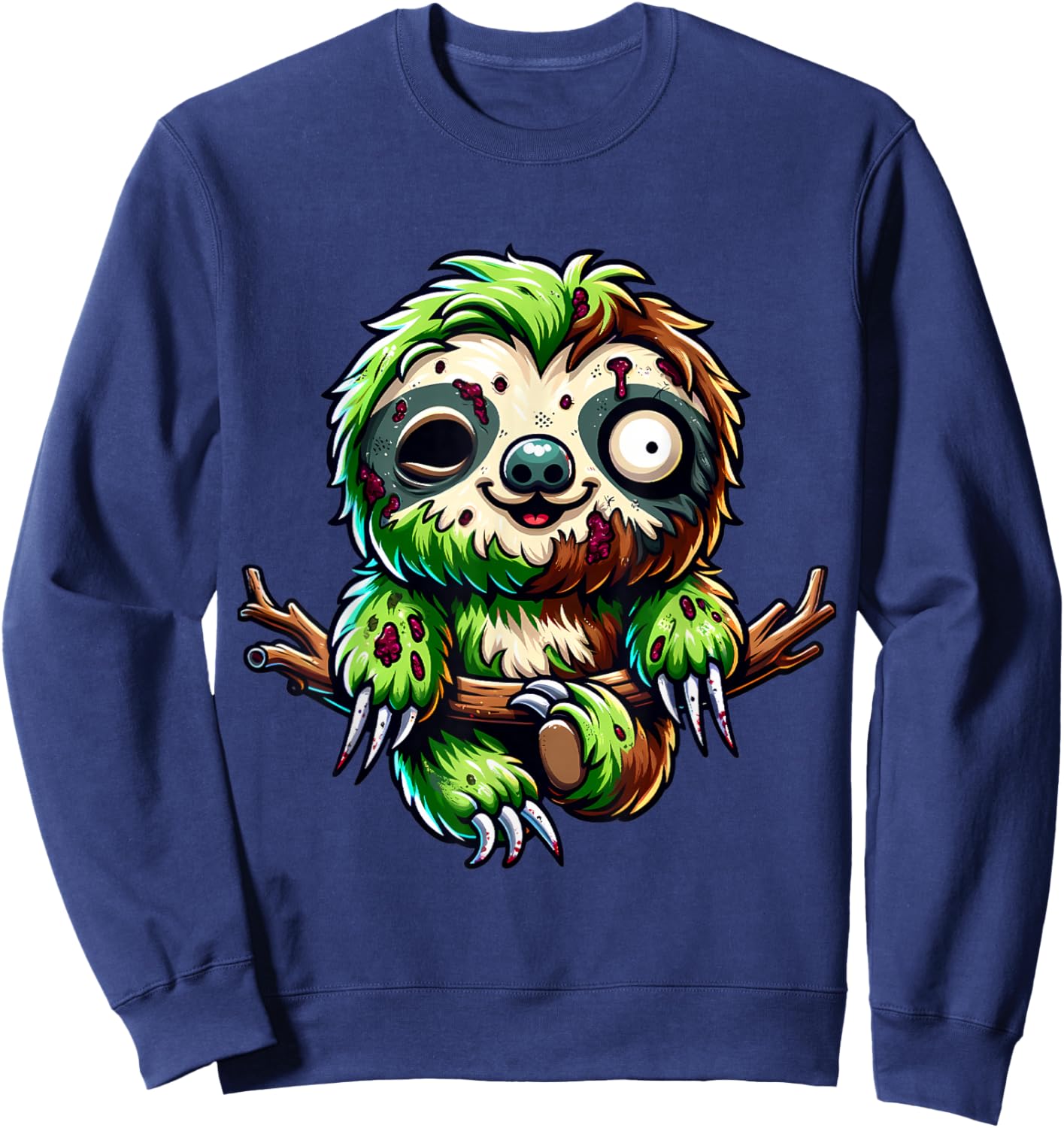 Sloth Zombie Halloween Animal Men Boys Women Girls Sweatshirt - Sweatshirt | Navy