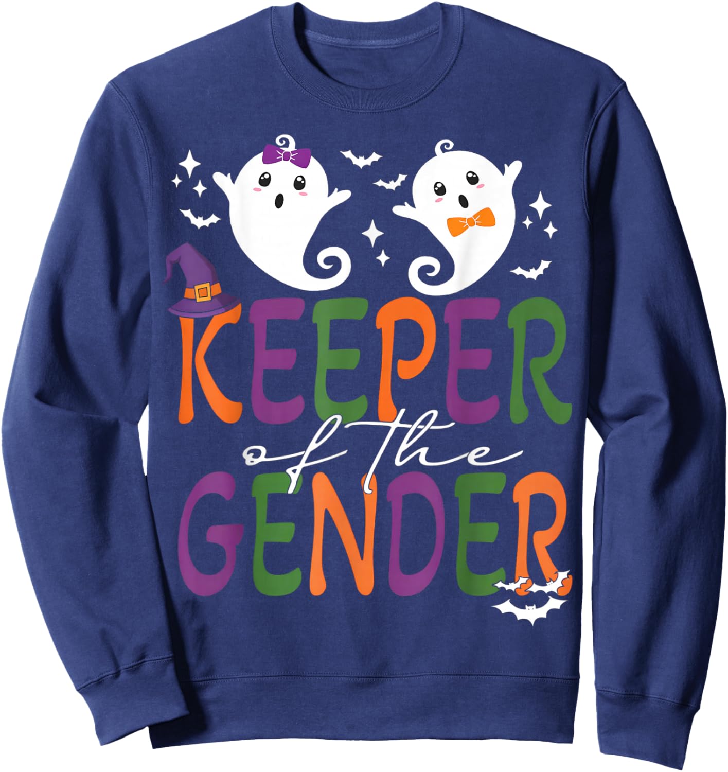 Keeper of The Gender Reveal Halloween Pregnancy Announcement Sweatshirt - Sweatshirt | Navy
