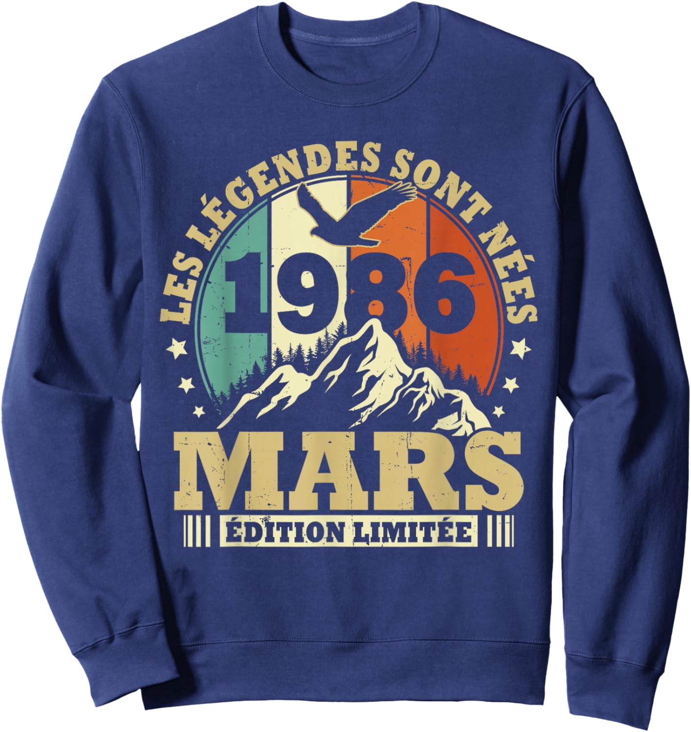Les Légendes sont Nées en Mars 1986 Anniversaire 40 Ans Sweatshirt - Sweatshirt | Navy