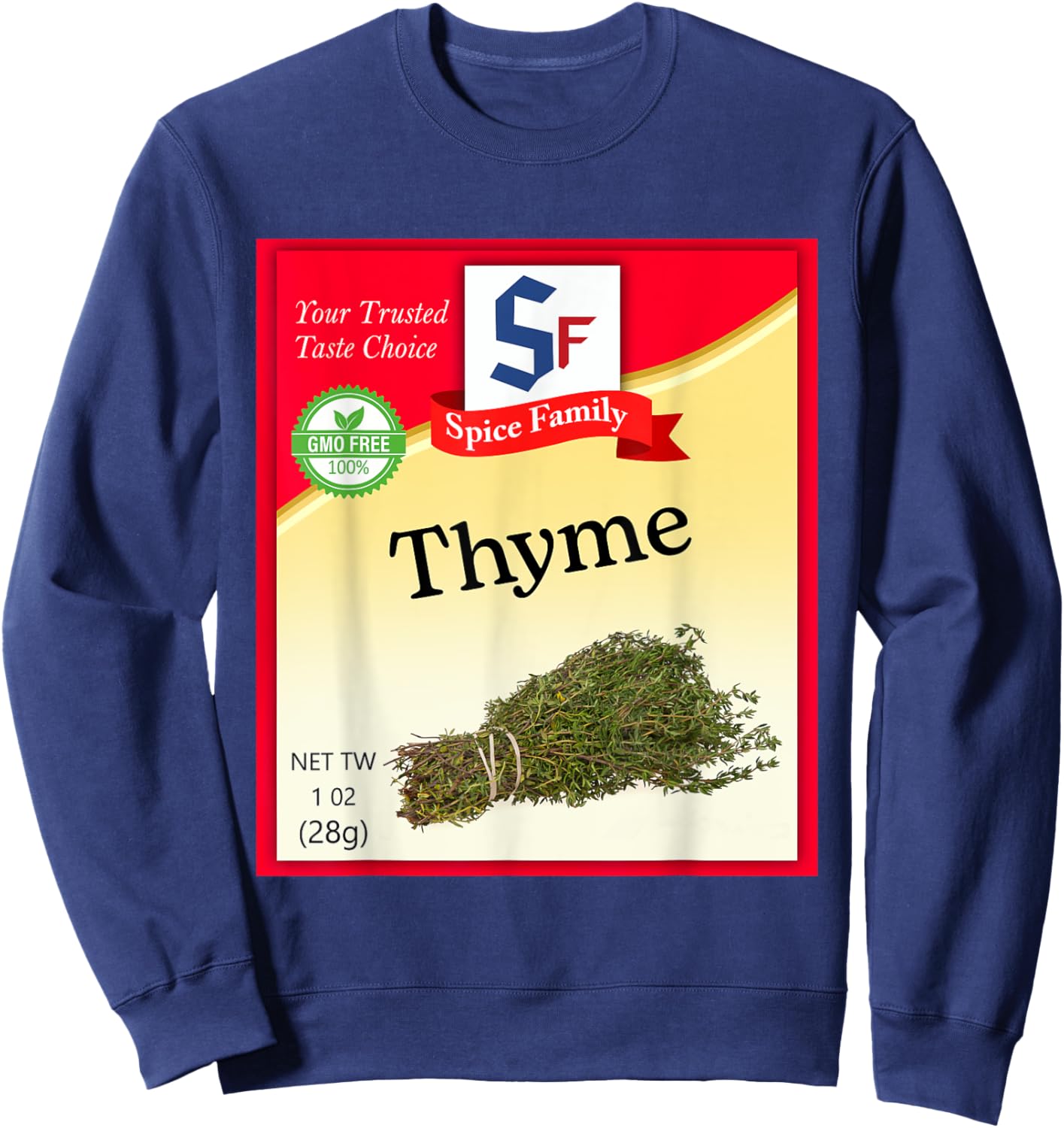 Thyme Condiment Costume Holiday Spice Costumes Sweatshirt - Sweatshirt | Navy