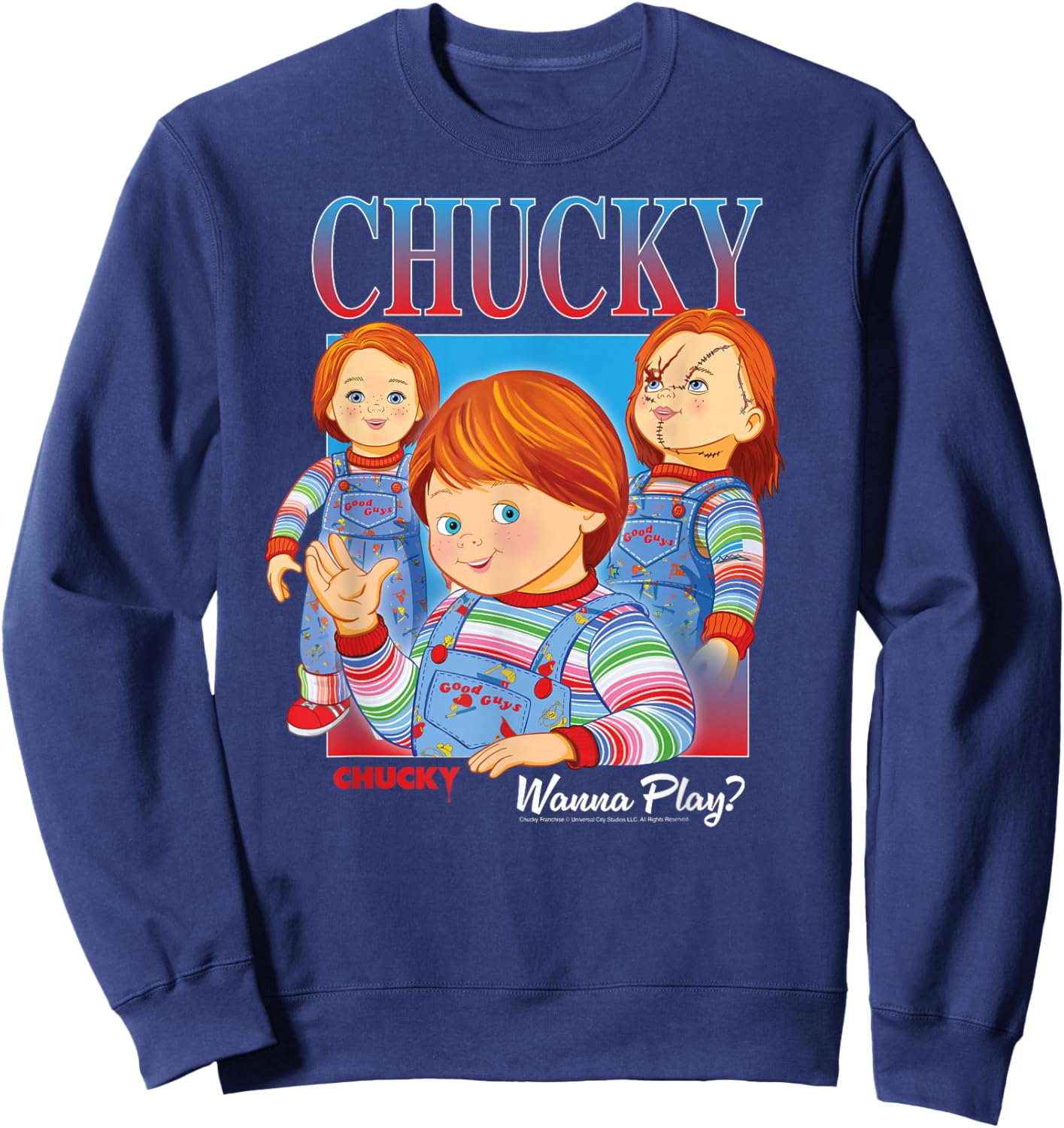 Chucky Wanna Play Vintage Sweatshirt - Sweatshirt | Navy