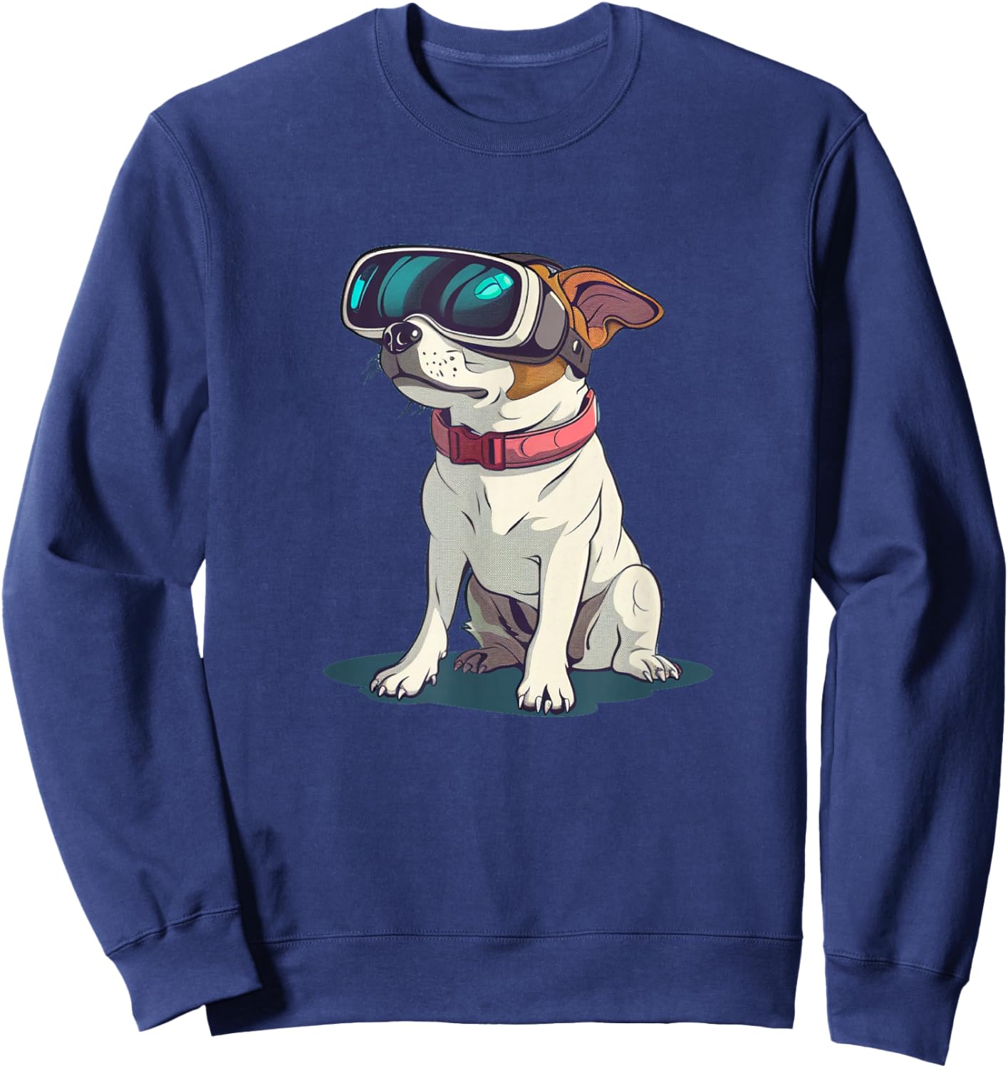 Virtual Reality Dog Graphic for Amazing Style Sweatshirt - Sweatshirt | Navy
