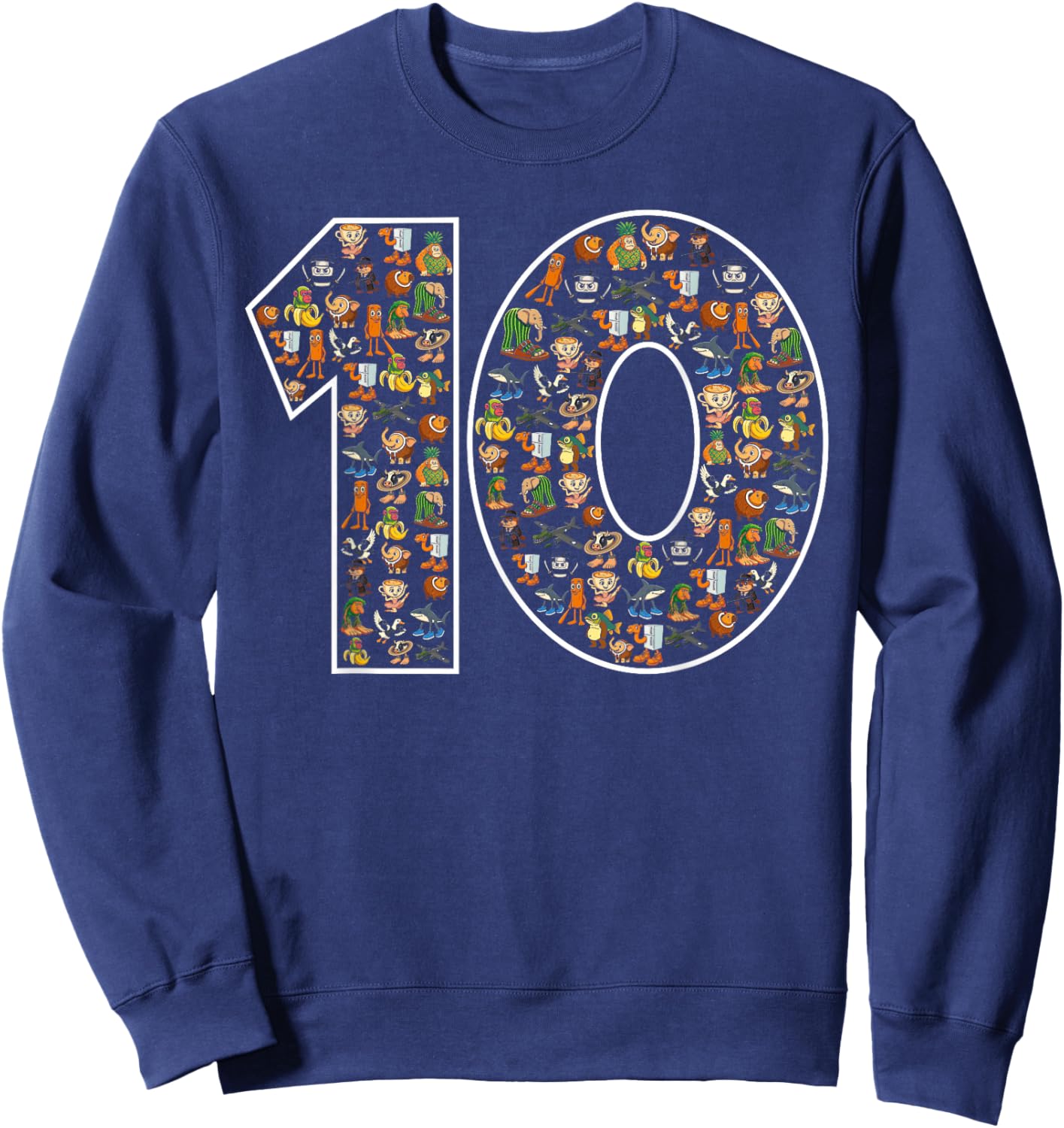 Italian Brainrot Ballerina Character 10th Birthday Meme Mix Sweatshirt - Sweatshirt | Navy