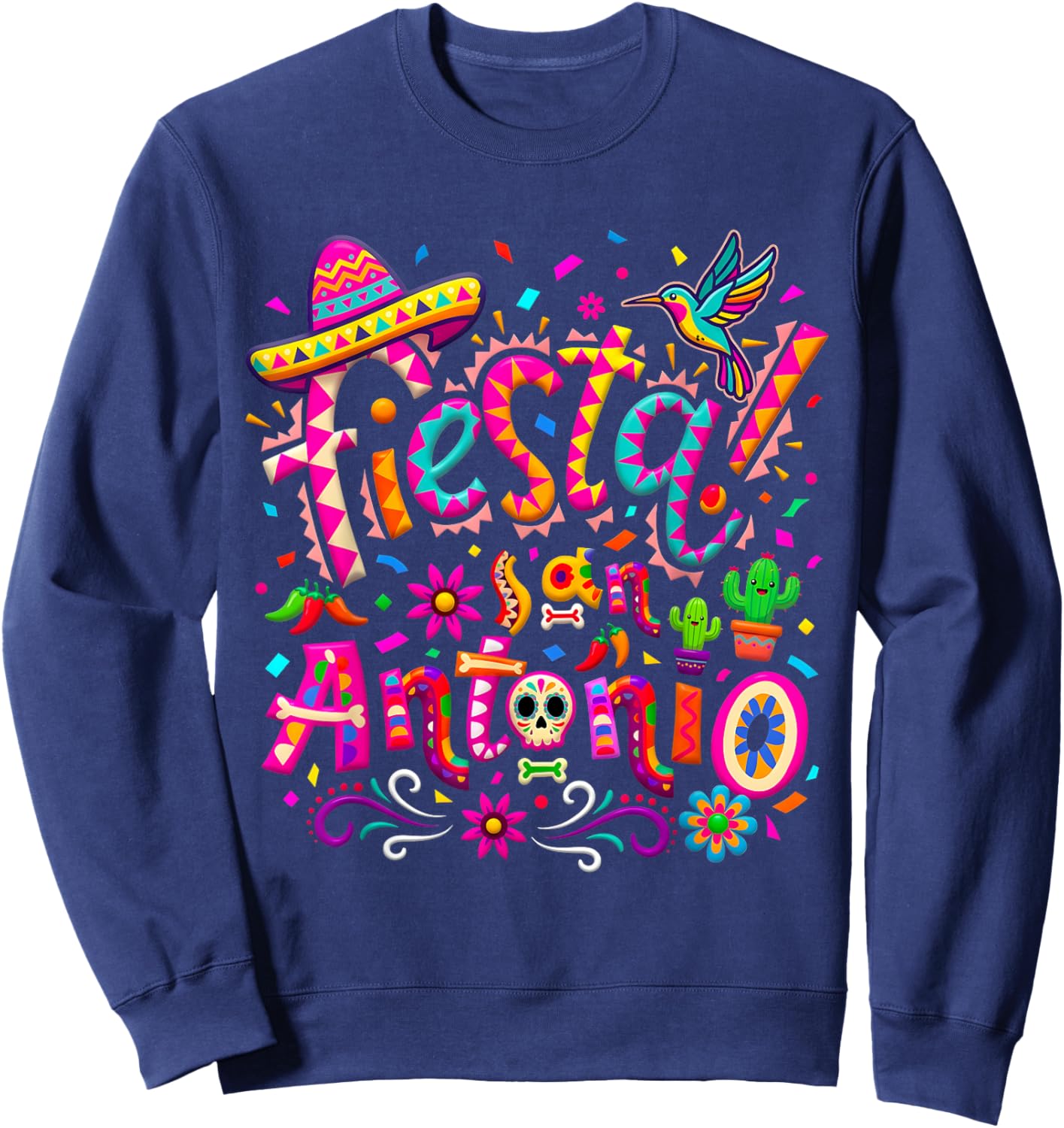 Fiesta Squad San Antonio Texas Cinco De Mayo Lets Fiesta Sweatshirt - Sweatshirt | Navy
