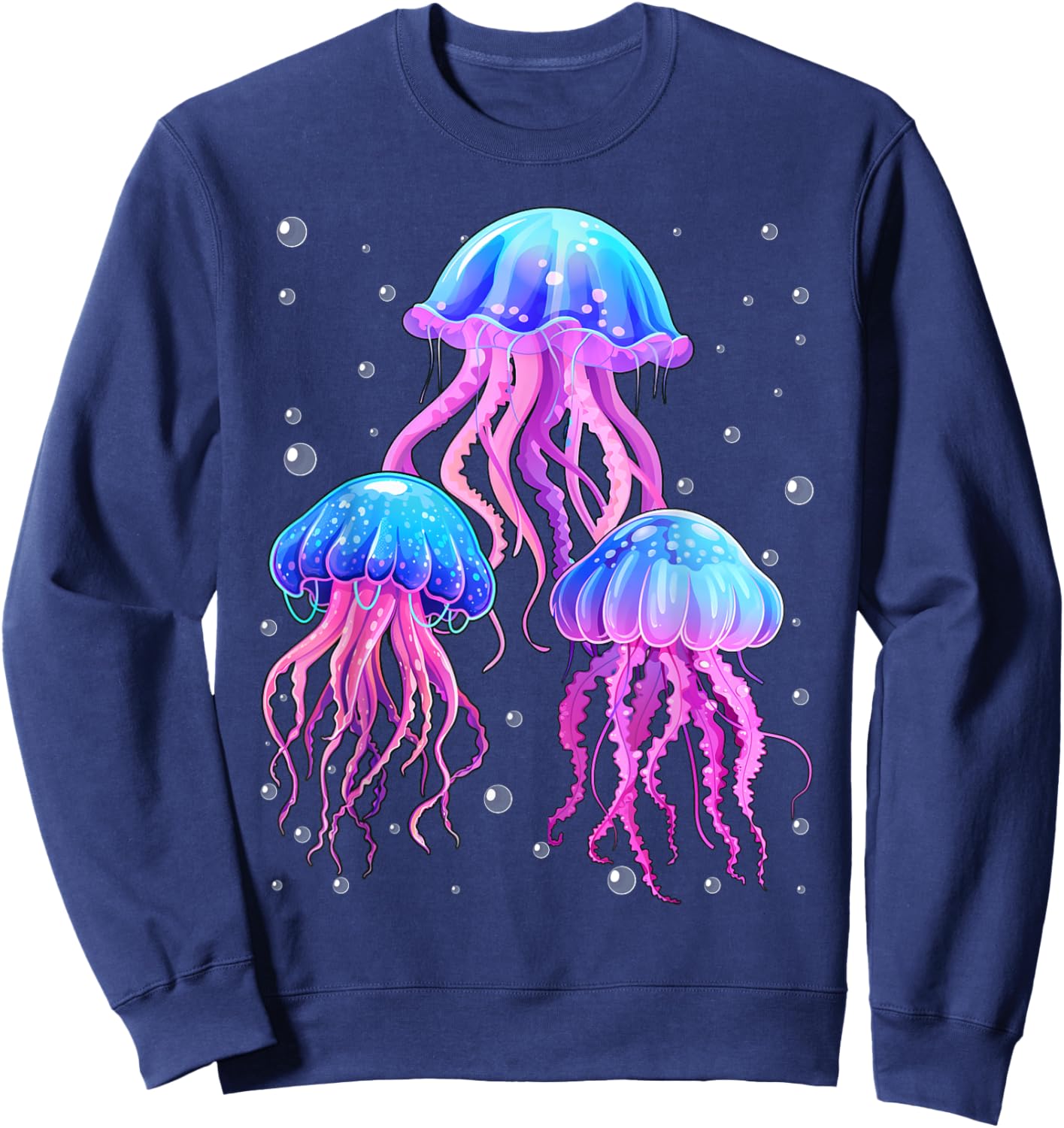 Glowing Rainbow Jellyfish Sweatshirt - Sweatshirt | Navy